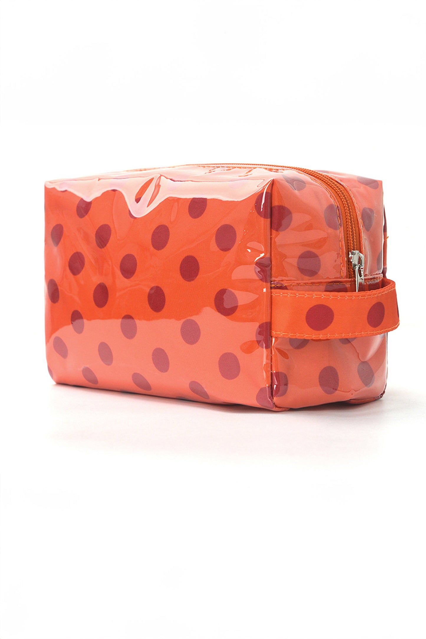 White Durable PVC Polka Dot Makeup Bag