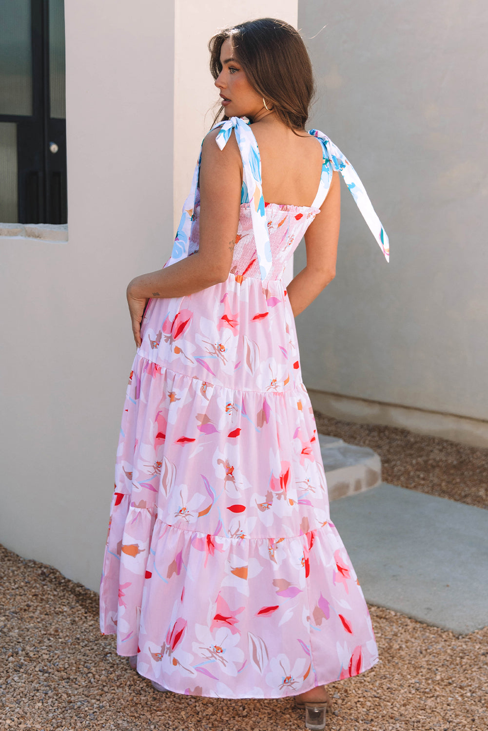Blushing Petals Tiered Maxi Dress