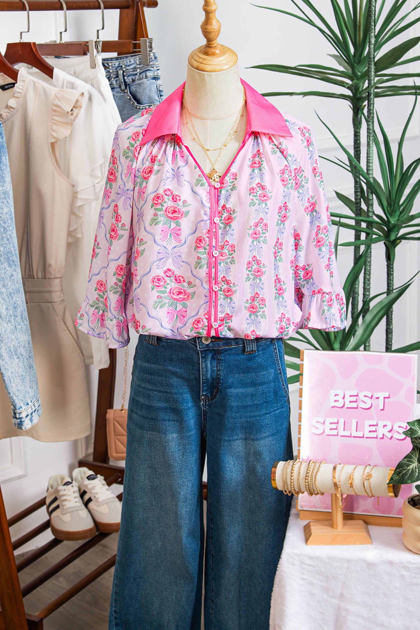 Floral Half Sleeve Blouse