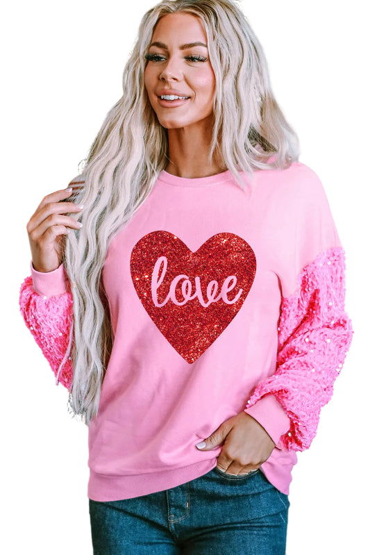Love You More Sequin Sweatshirt