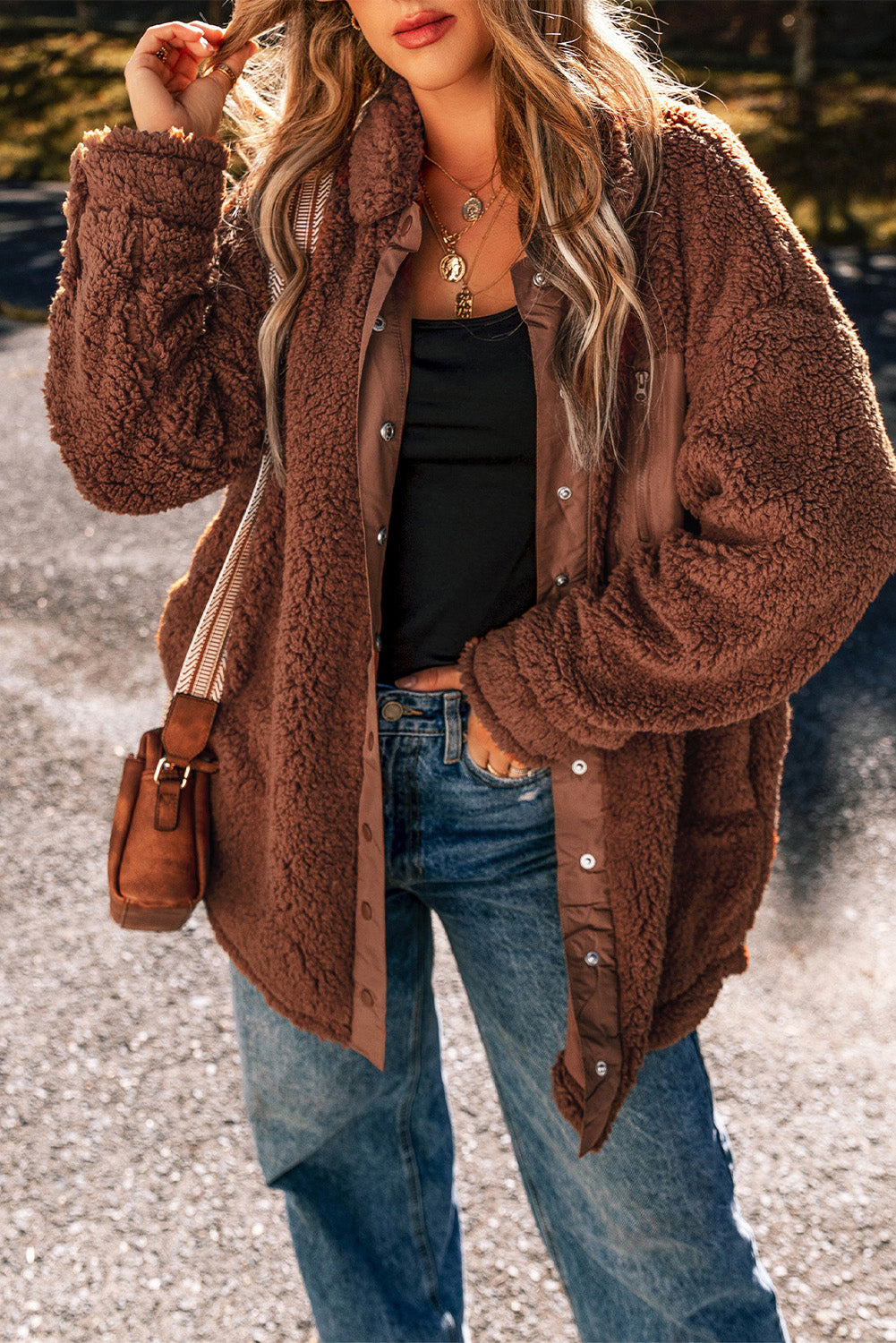 Cocoa Cozy Sherpa Shacket