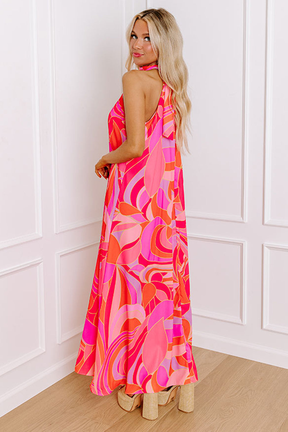 Pink Mirage Halter Maxi