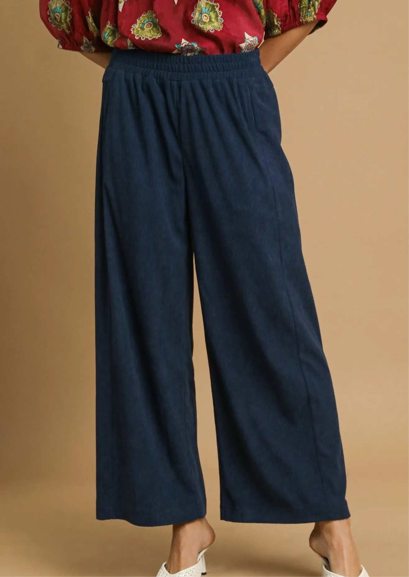 Umgee Wide-Leg Corduroy Pants