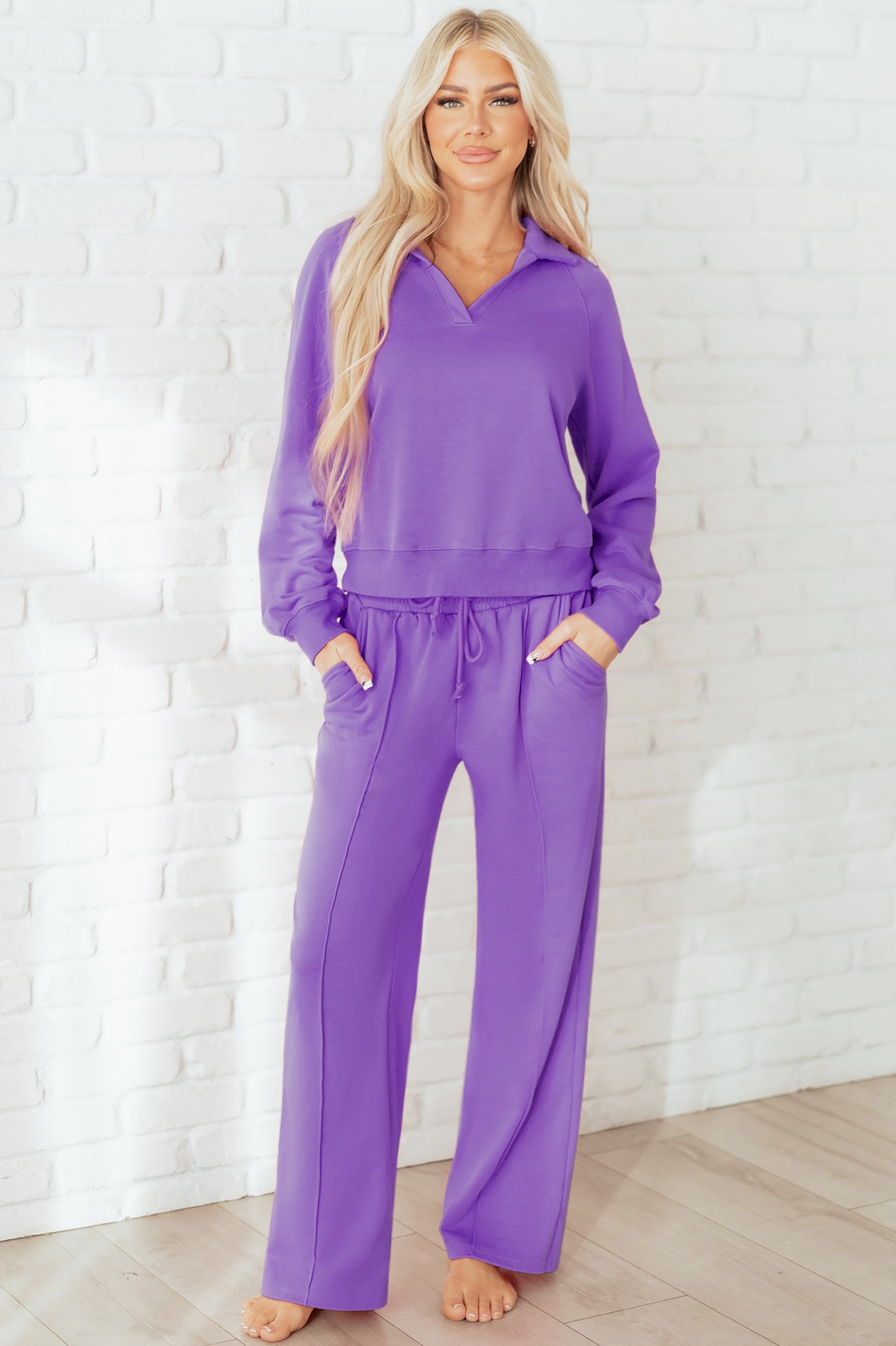 Lavender Luxe Half-Zip Lounge Set