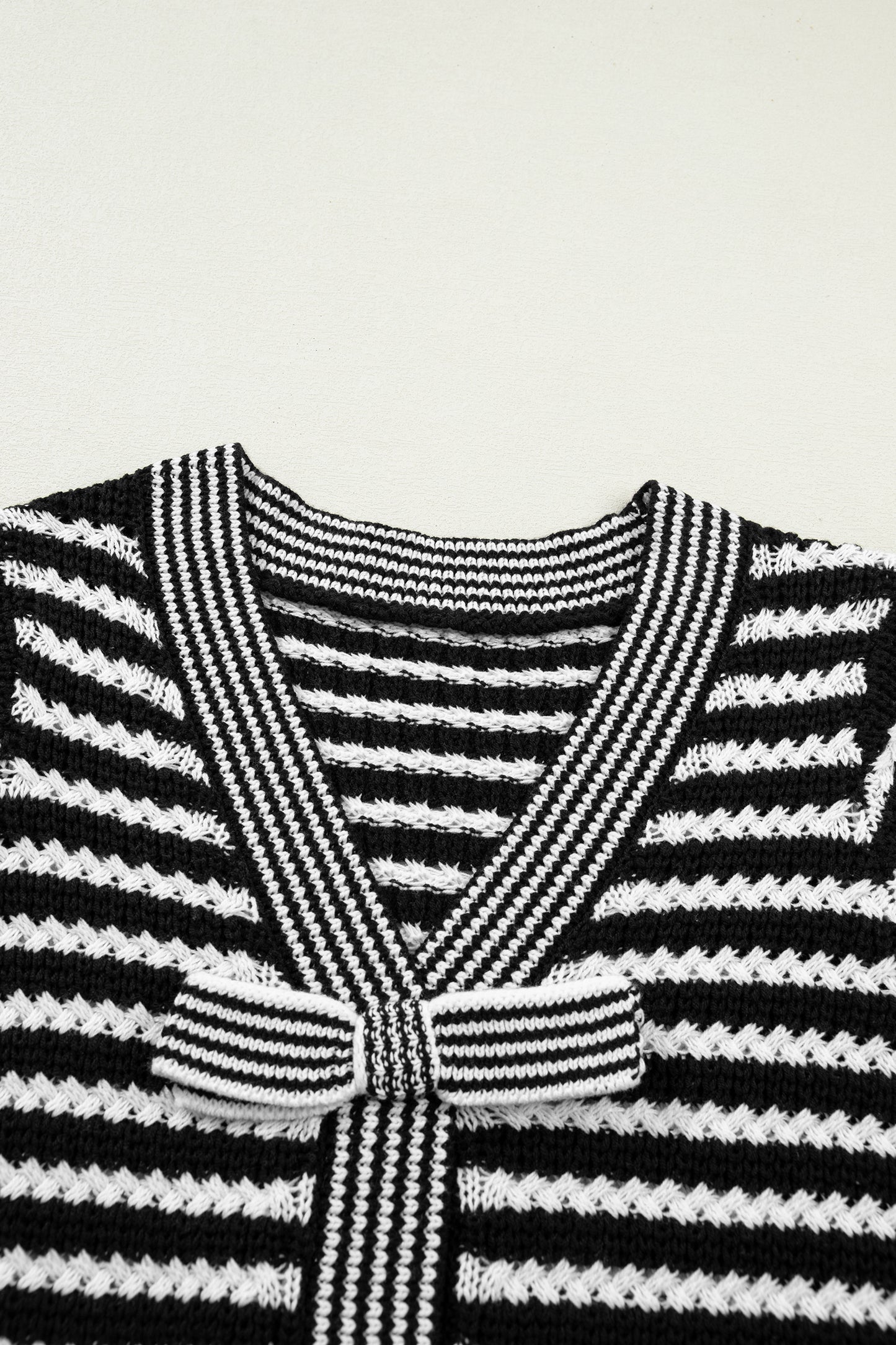 Parisian Bow Stripe Knit Blouse