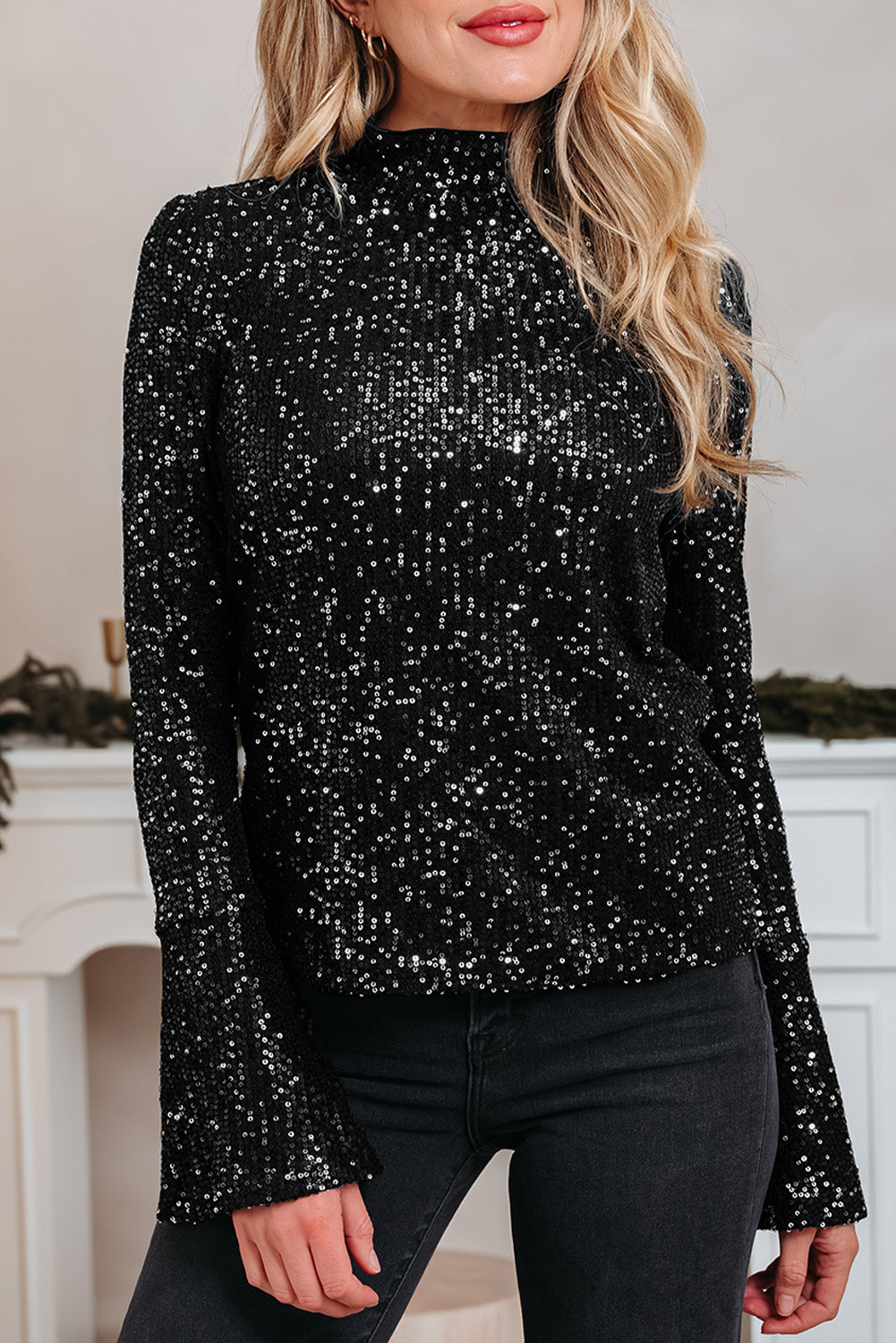 Starlit Open-Back Sequin Top