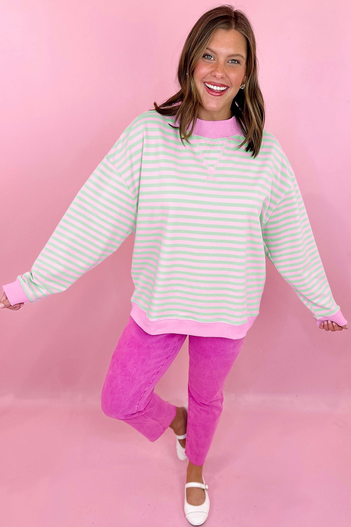 The Sweet Talk Stripe Sweatshirt