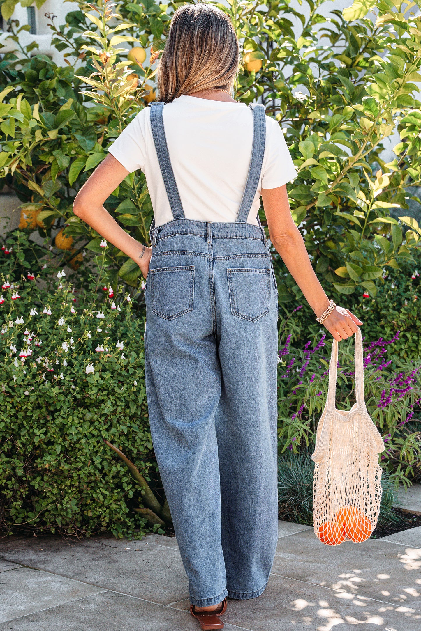 Sunlit Stitch Denim Overalls