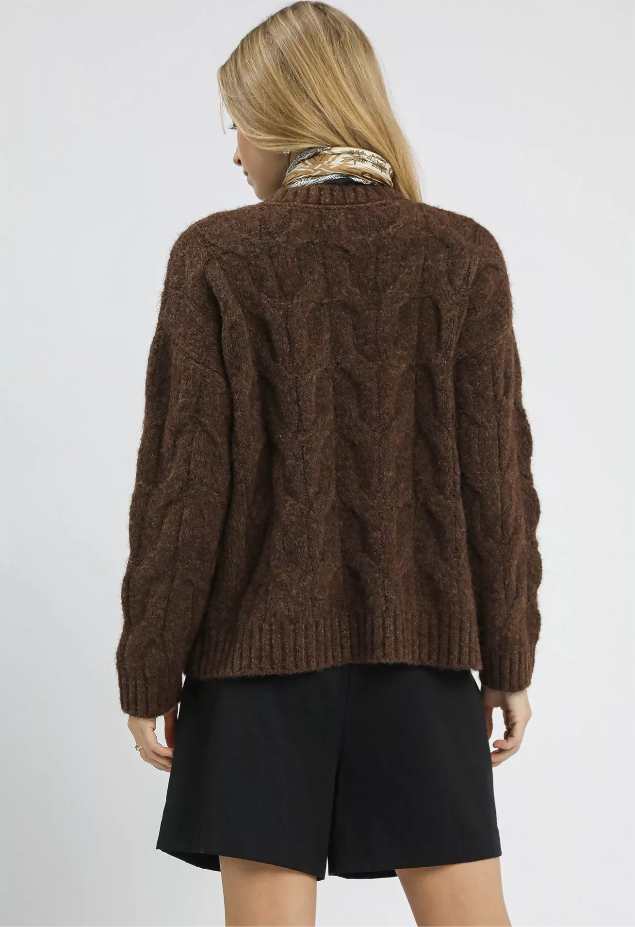 Umgee Cable Knit Cozy Sweater