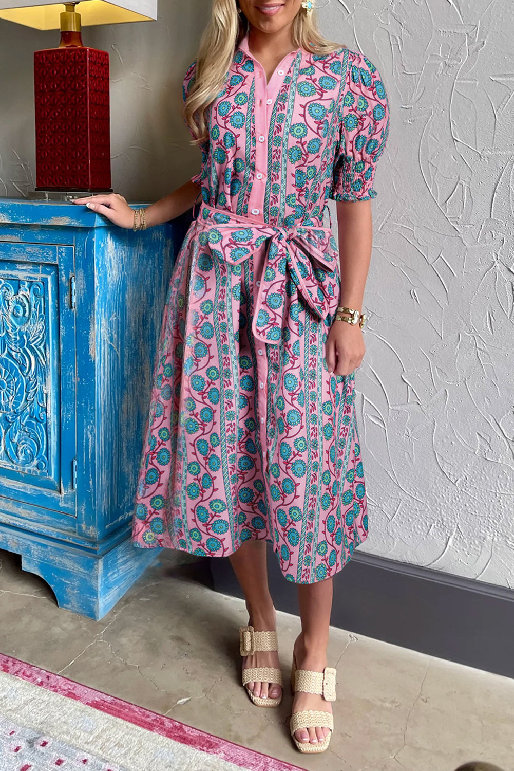 The Rosé Row Midi Dress