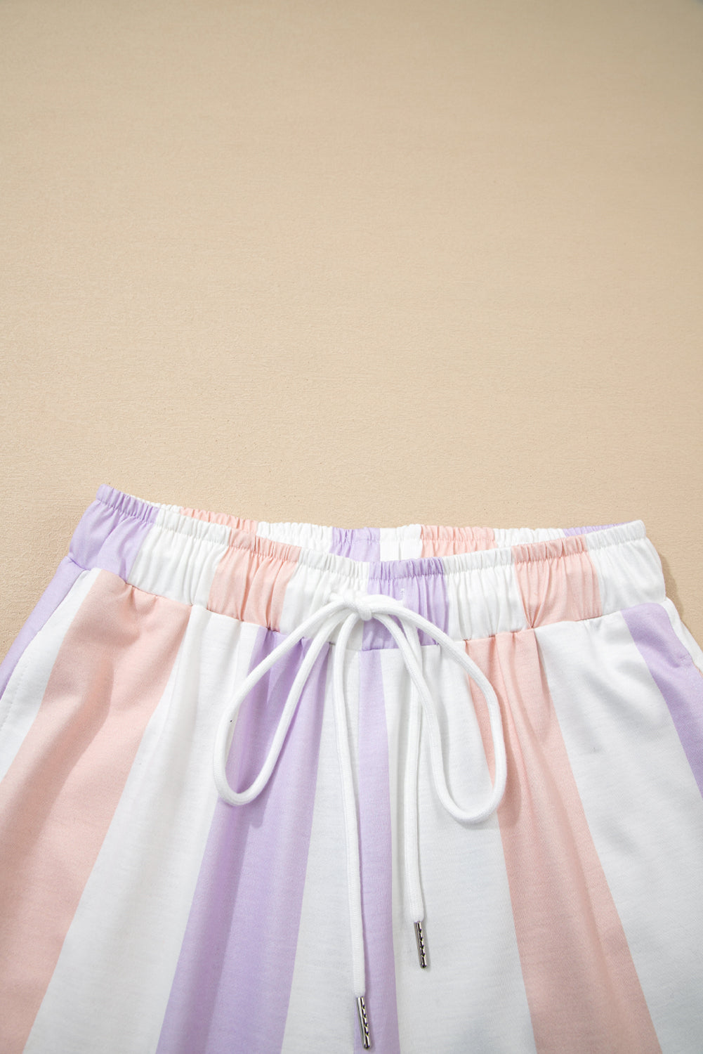 Multicolored Print Drawstring Pants with Side Pockets