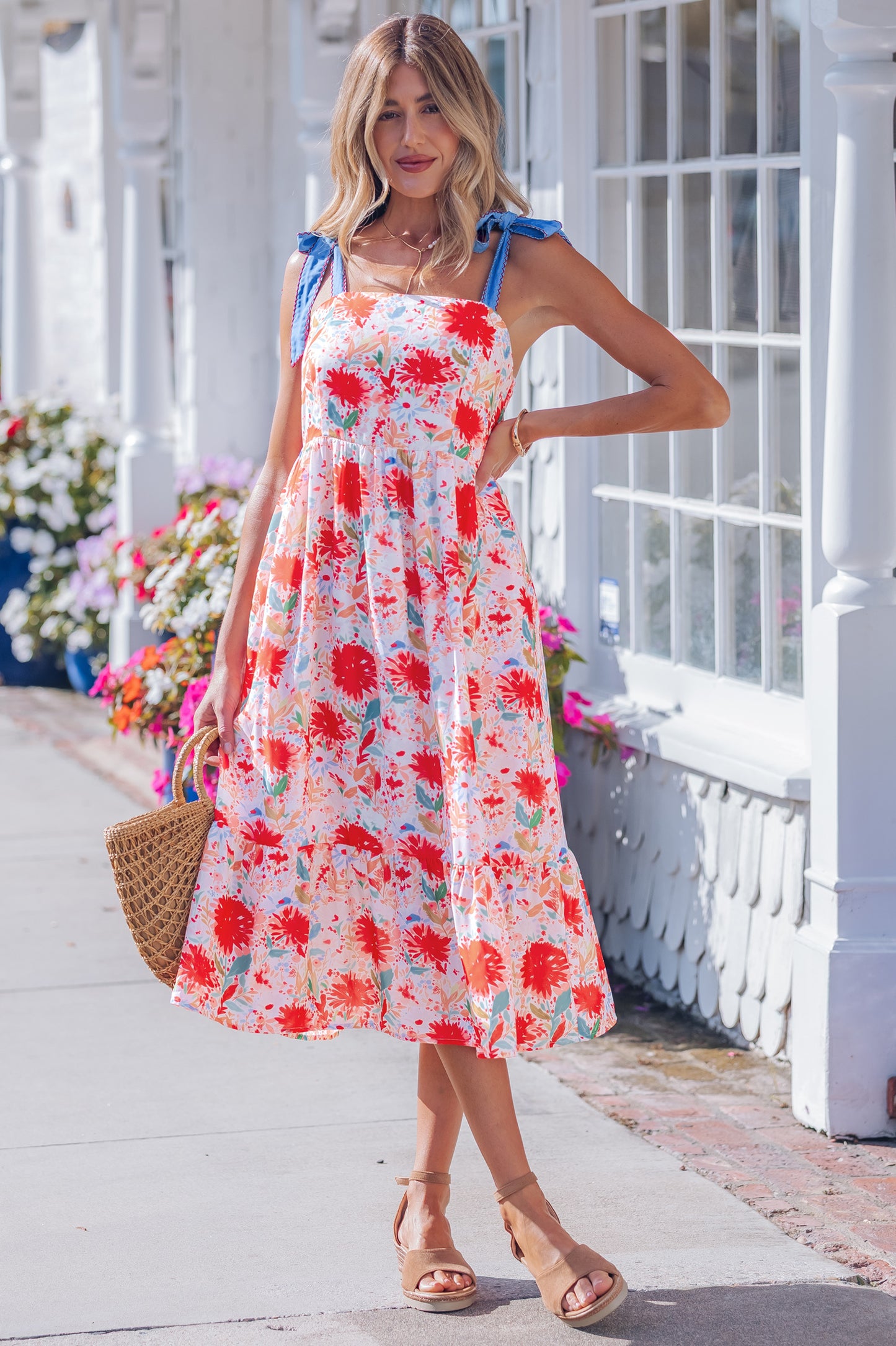 The Scarlet Garden Midi Dress