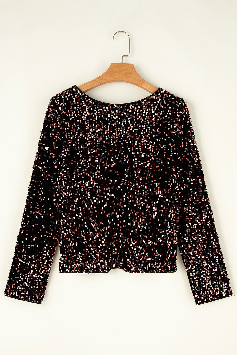 Bronze Luxe Open-Back Sequin Top