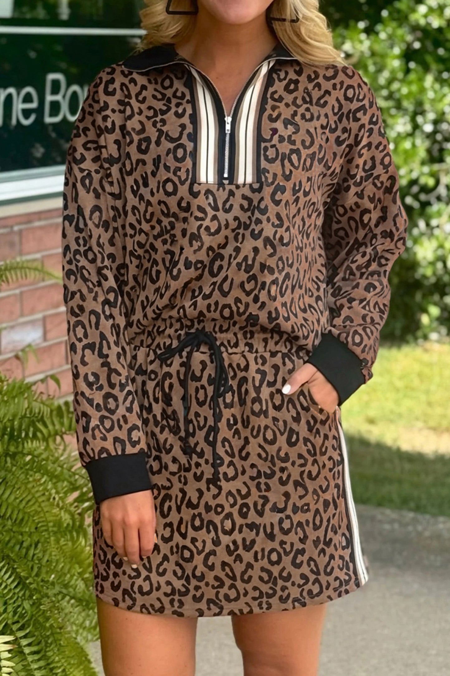 Wild Intentions Leopard Half-Zip Set