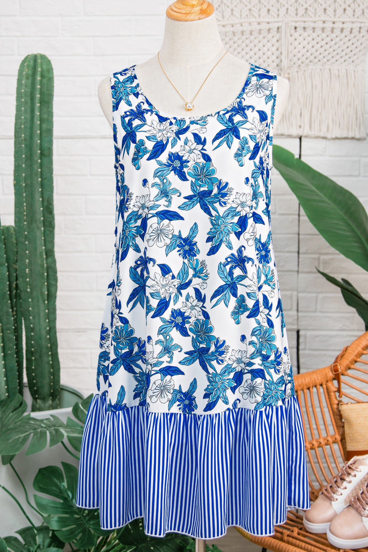 Harbor Bloom Drop-Waist Dress