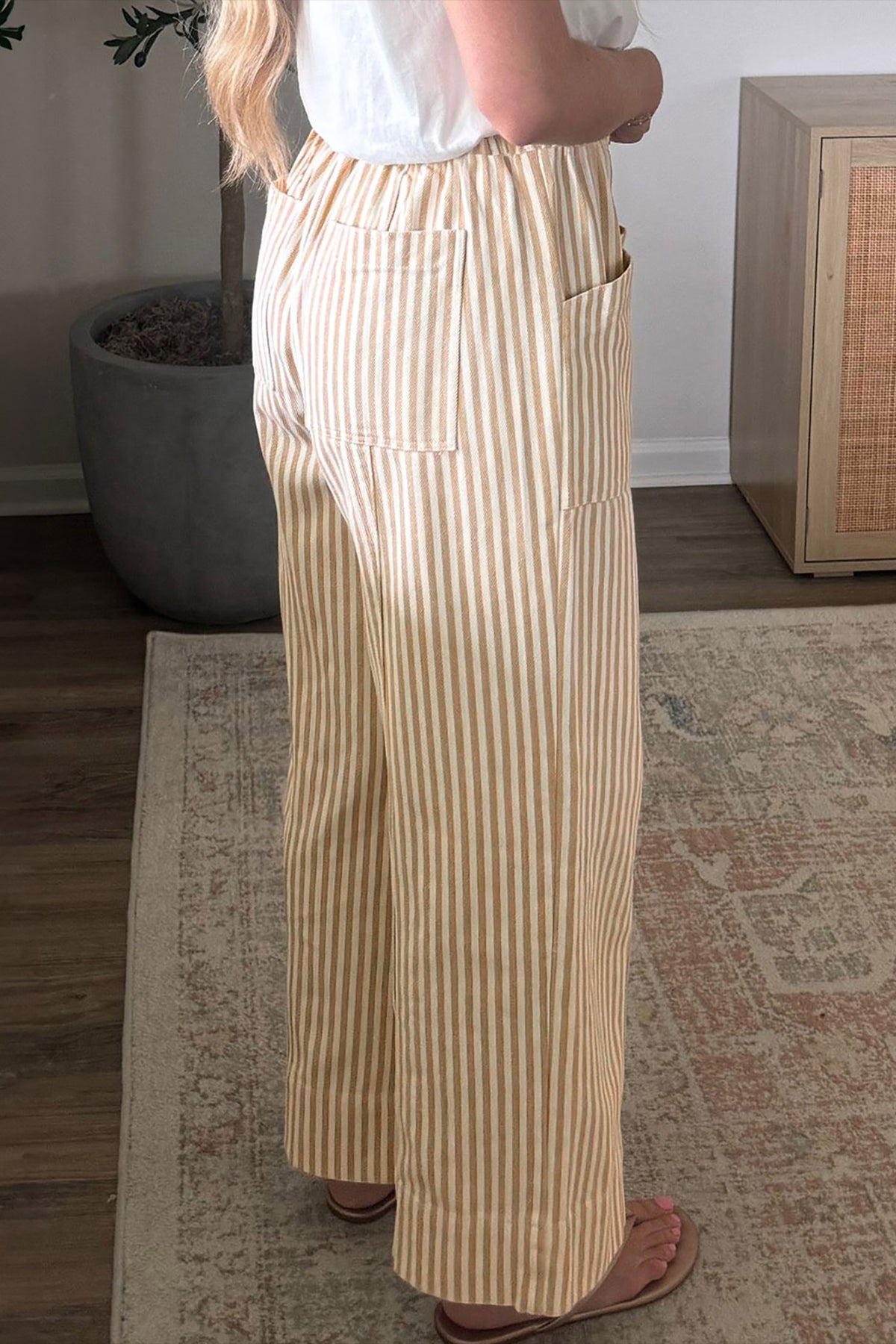 The Café Stripe Wide Leg Pants
