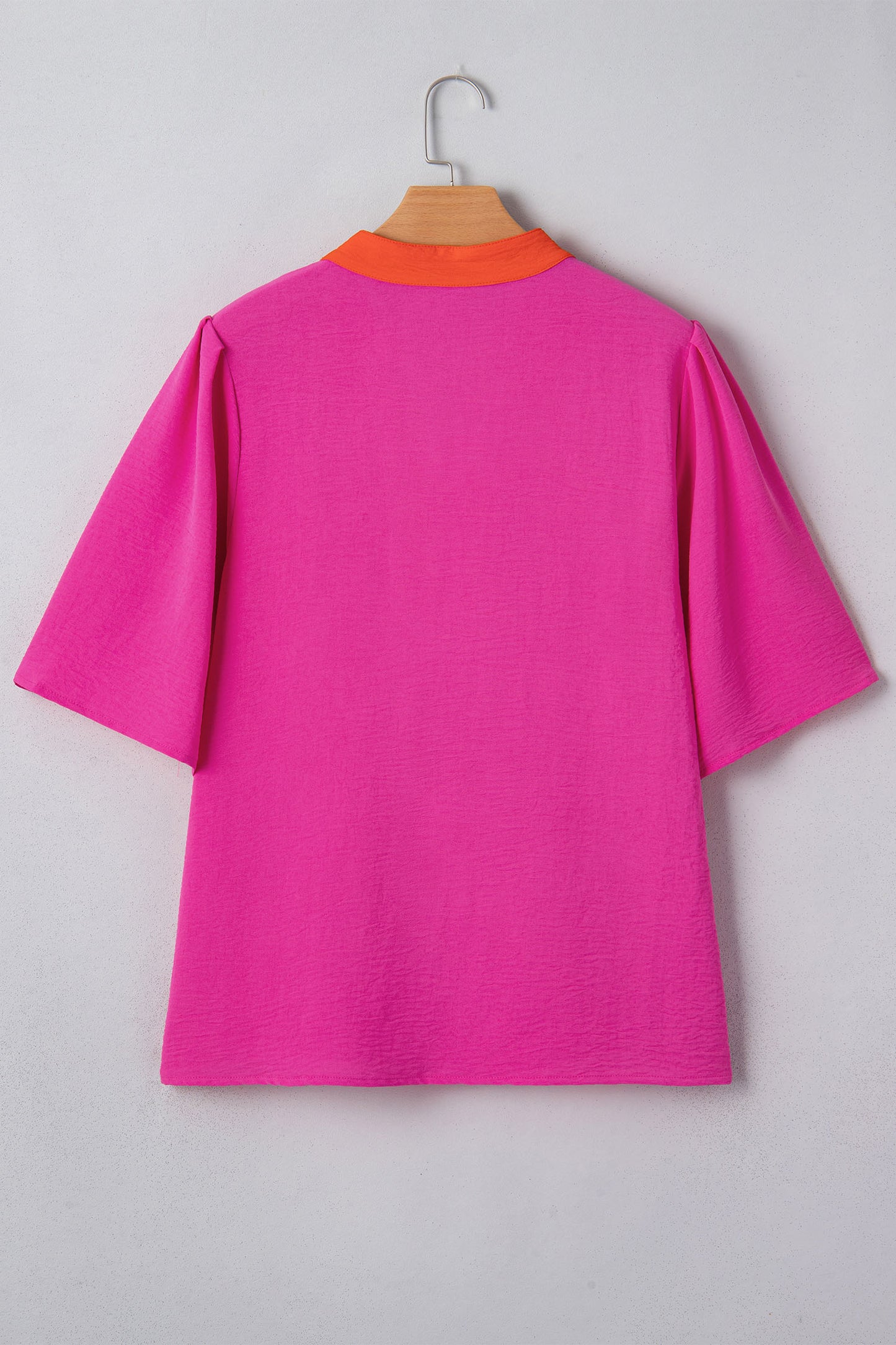 Pink Punch Contrast Trim Blouse