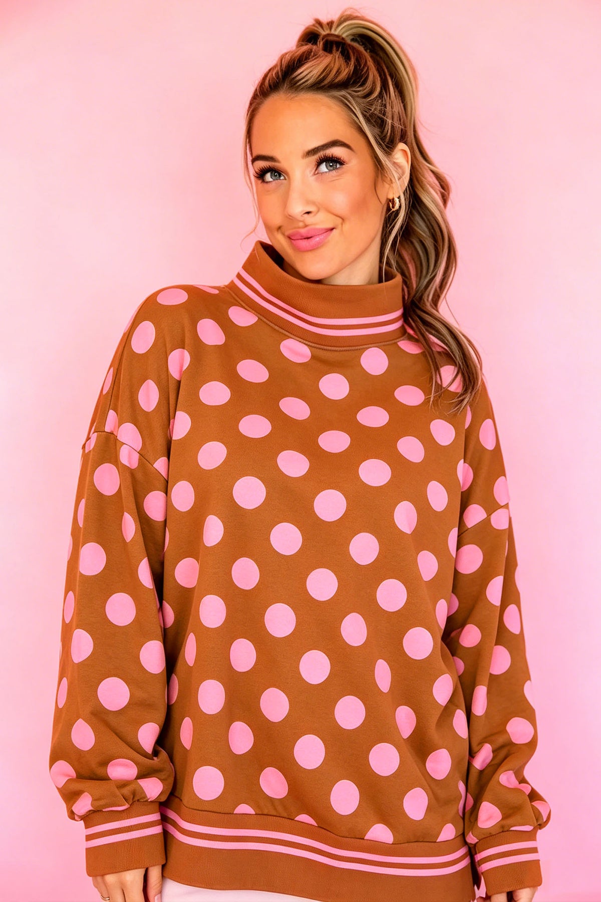 The Dot to Dot Mock Neck Sweatshirt