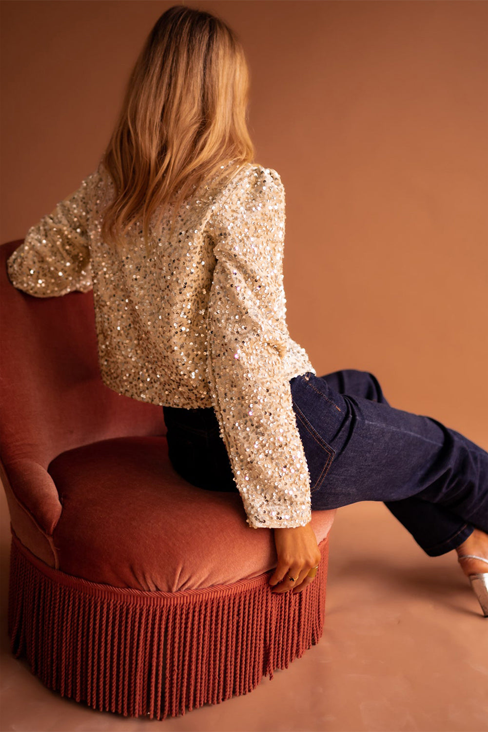 Golden Hour Cropped Sequin Jacket