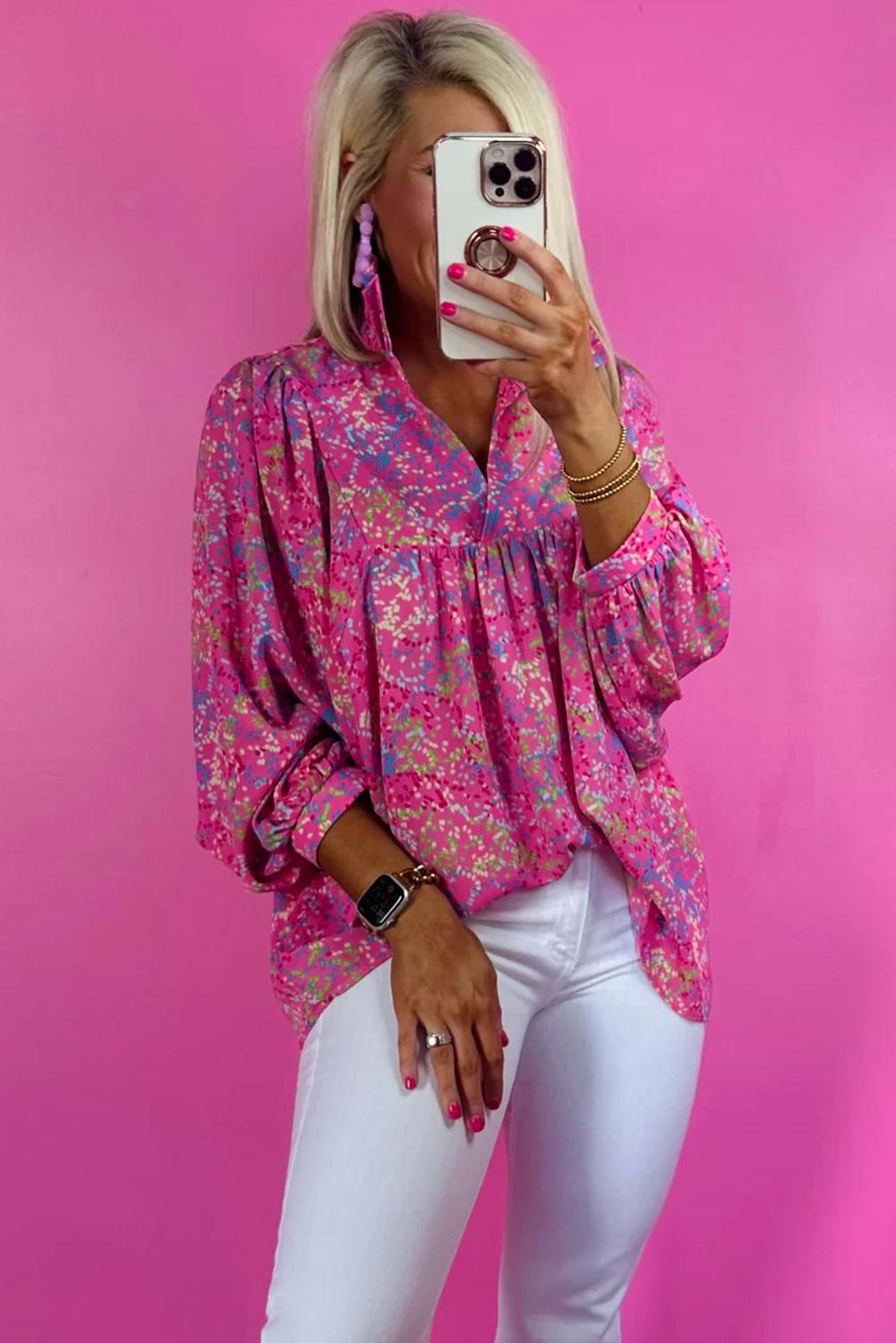 Pink Confetti Babydoll Top