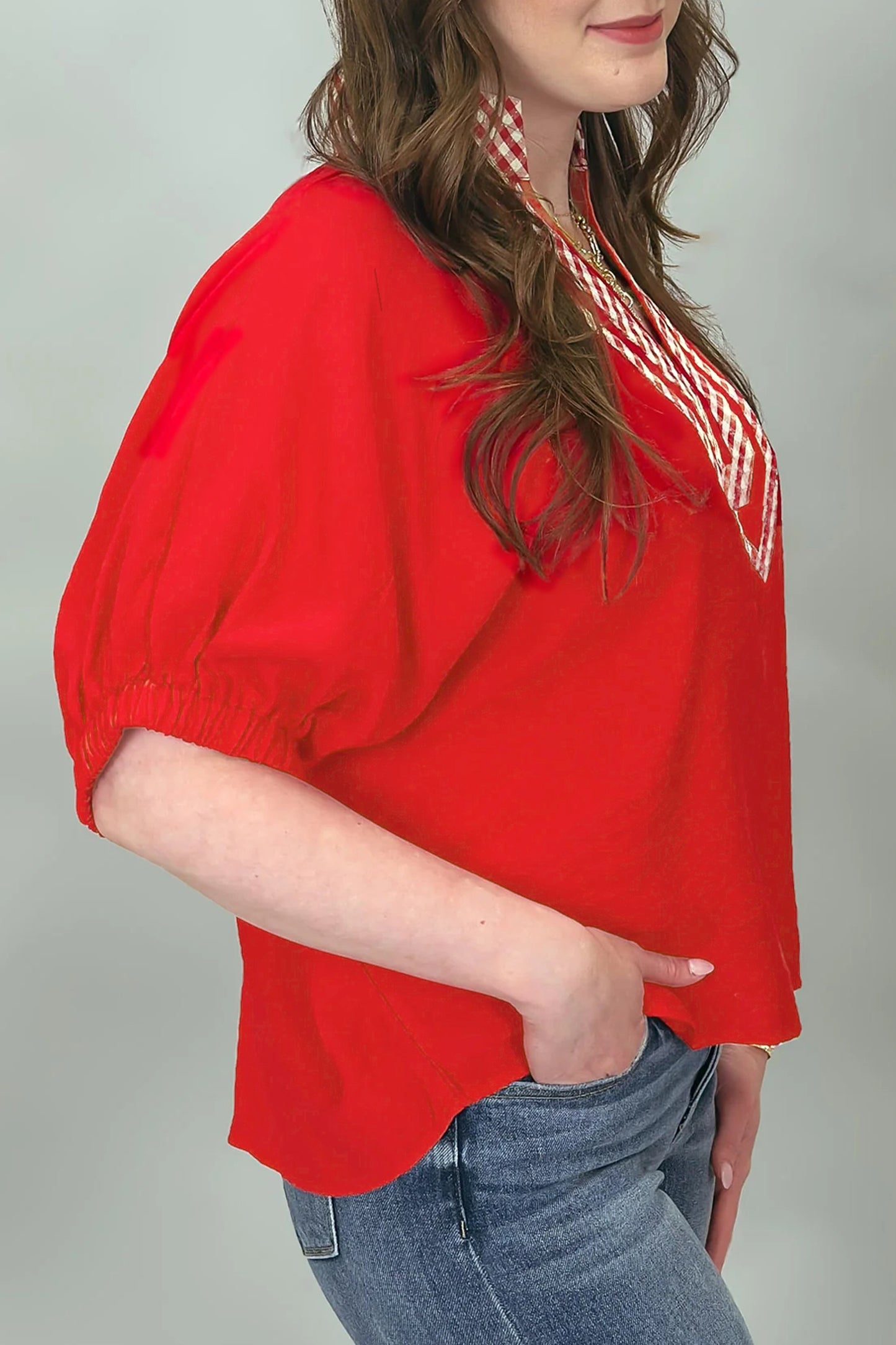 The Kickoff Classic Gingham Blouse