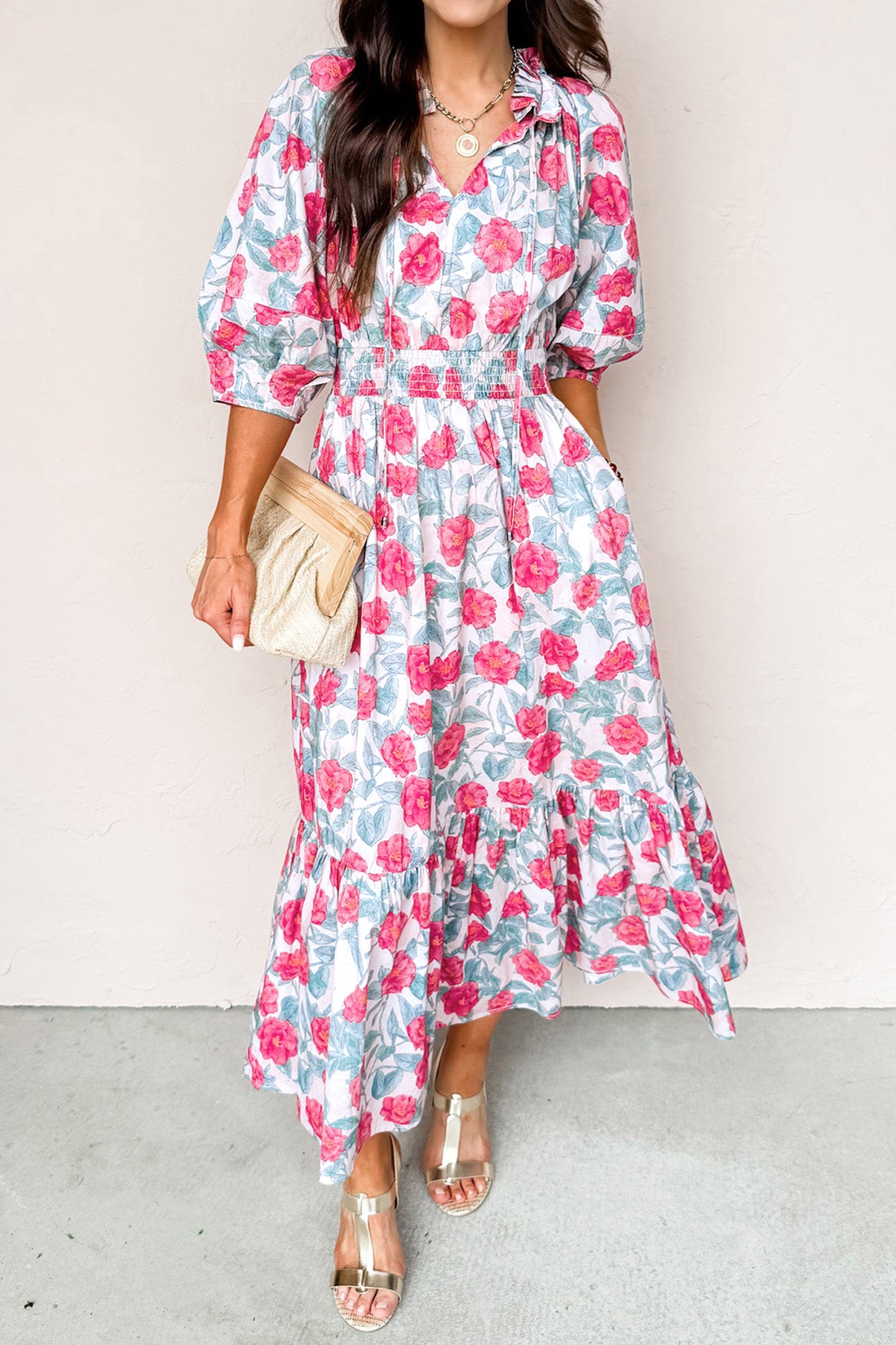 The Rosé Garden Midi Dress