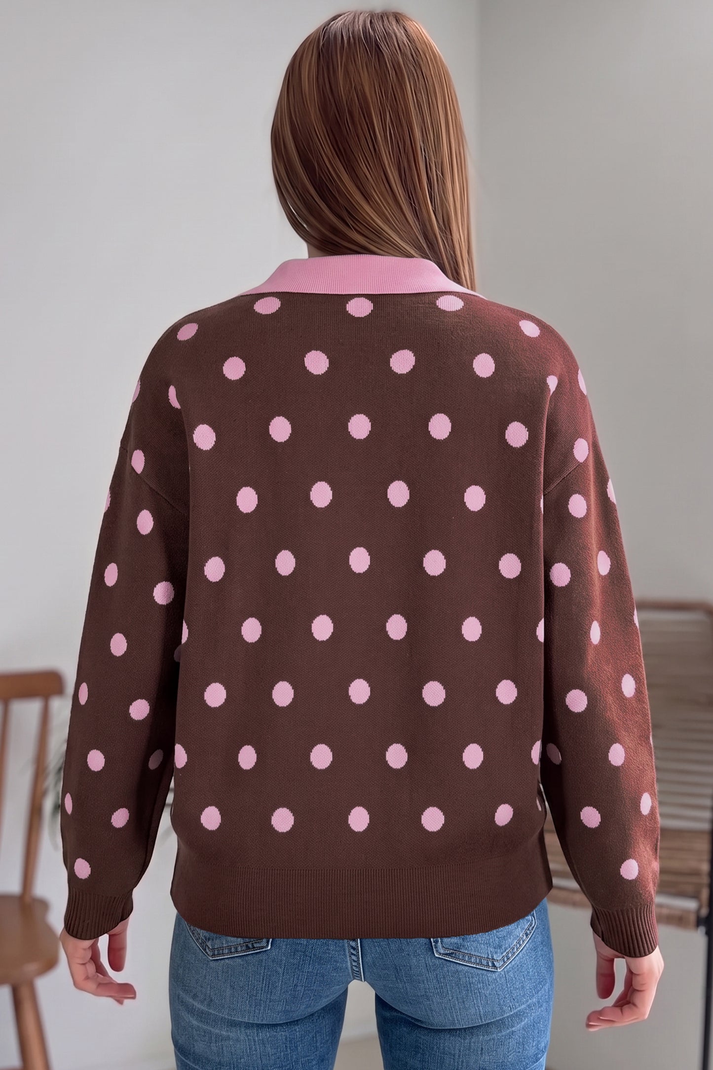 The Mocha Dot Darling Sweater