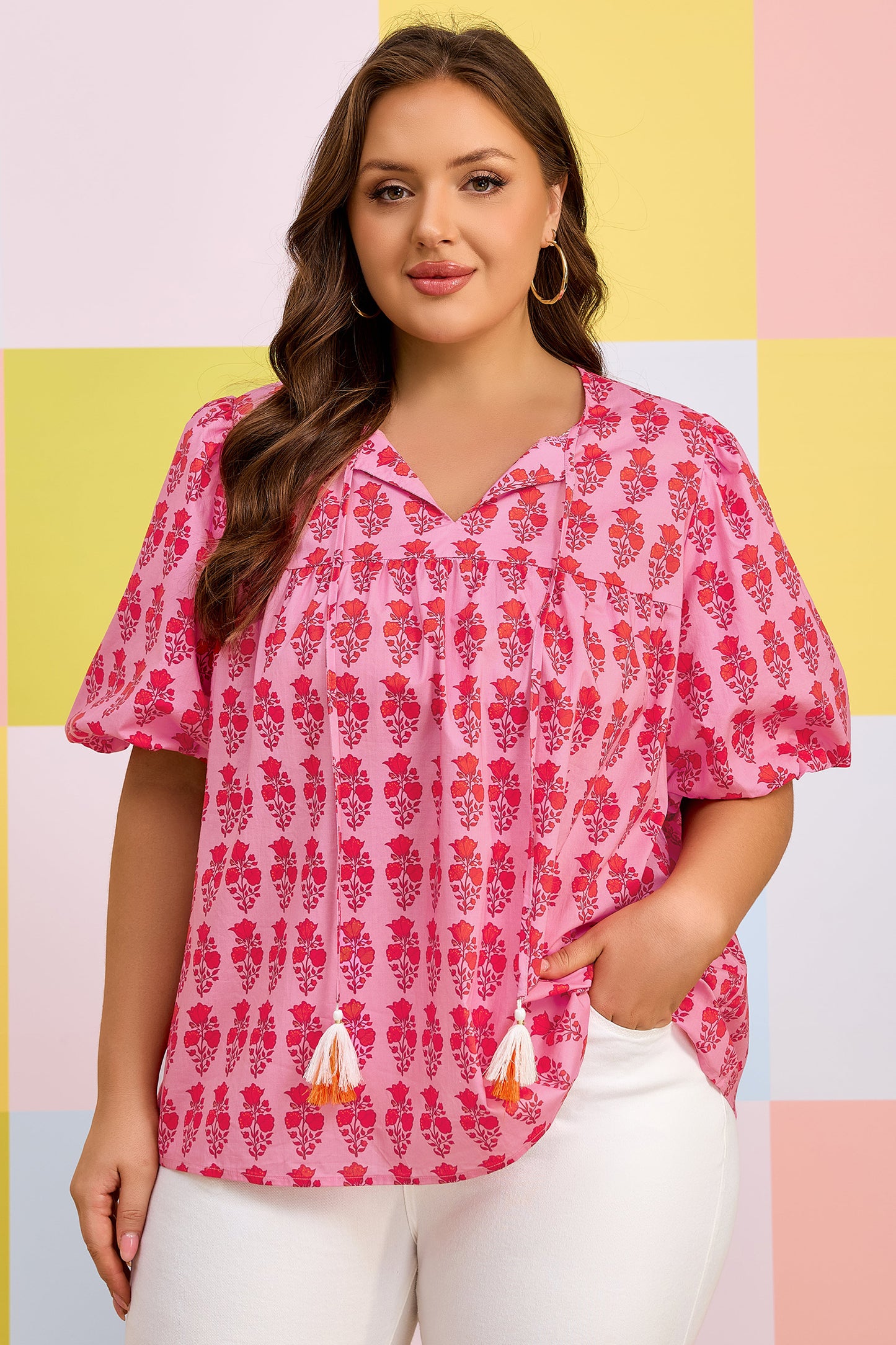Pink Petals & Punch Blouse Curvy