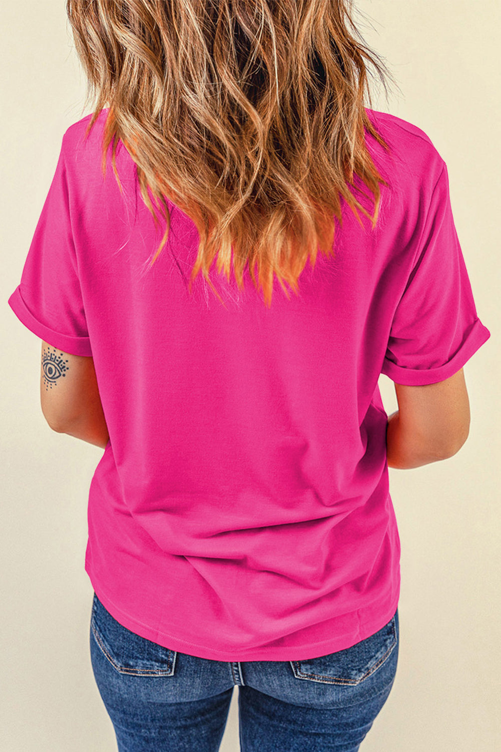 Easter Bunny Patched Pattern Crew Neck Tee