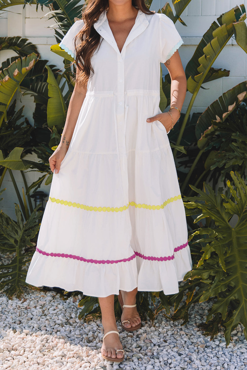 Santorini Summer Midi Dress