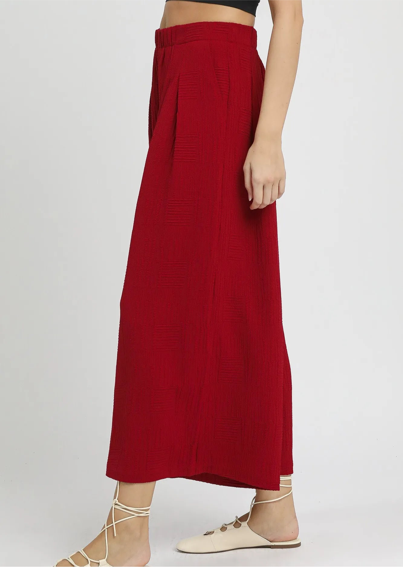 Umgee Elastic Waist Wide Leg Pants