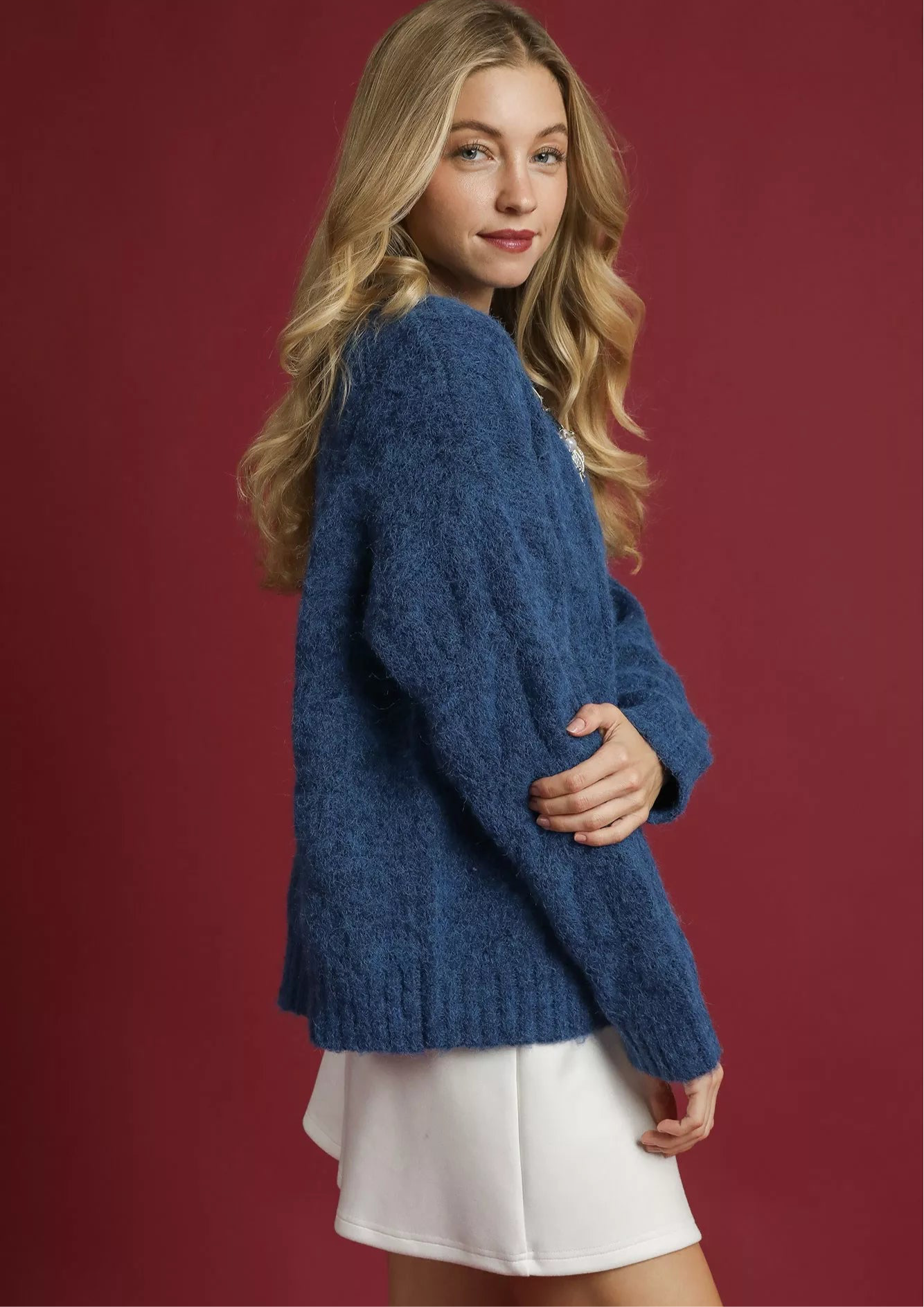 Umgee Cable Knit Cozy Sweater