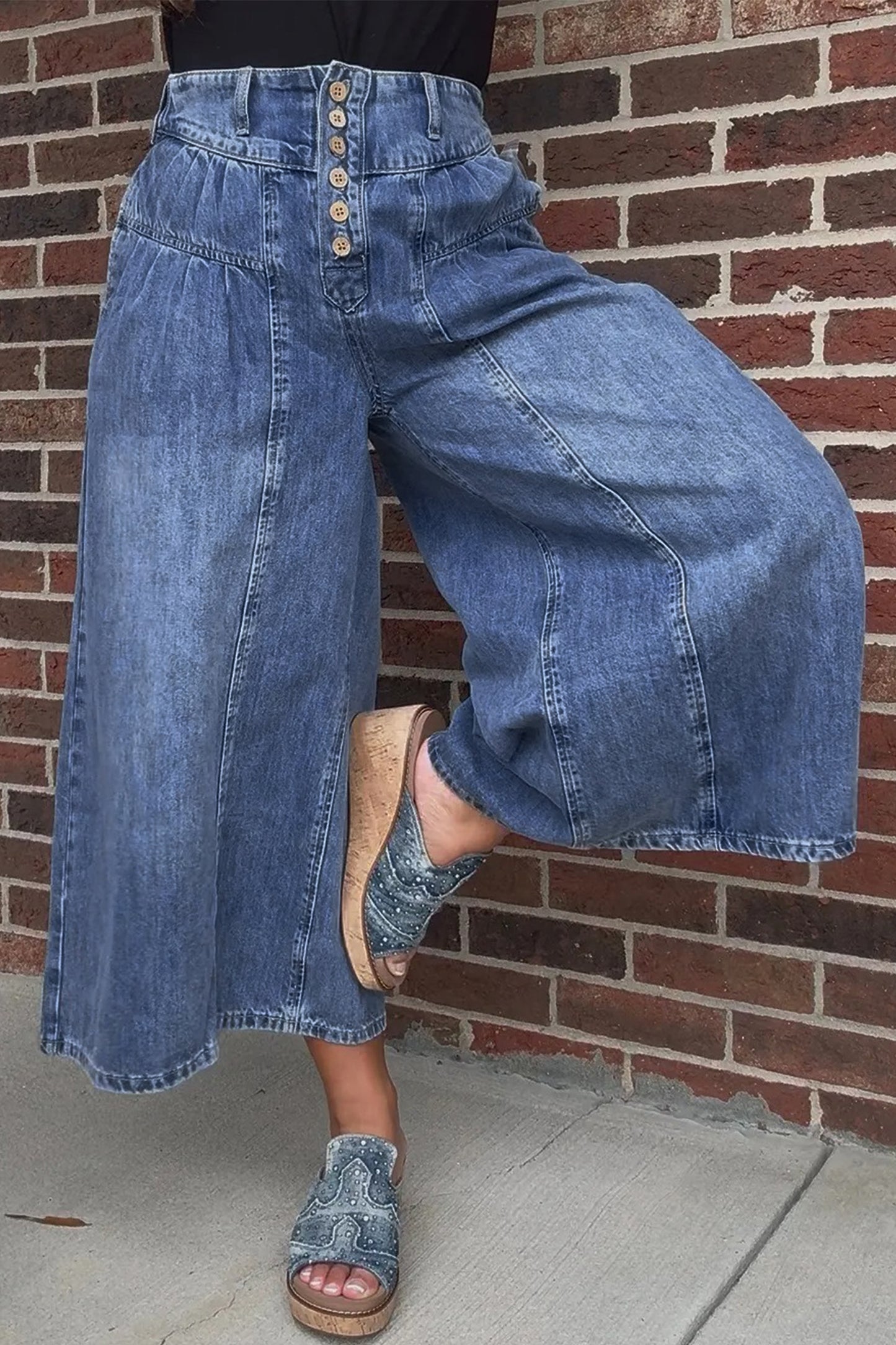 Harbor Breeze Button-Front Denim Pants