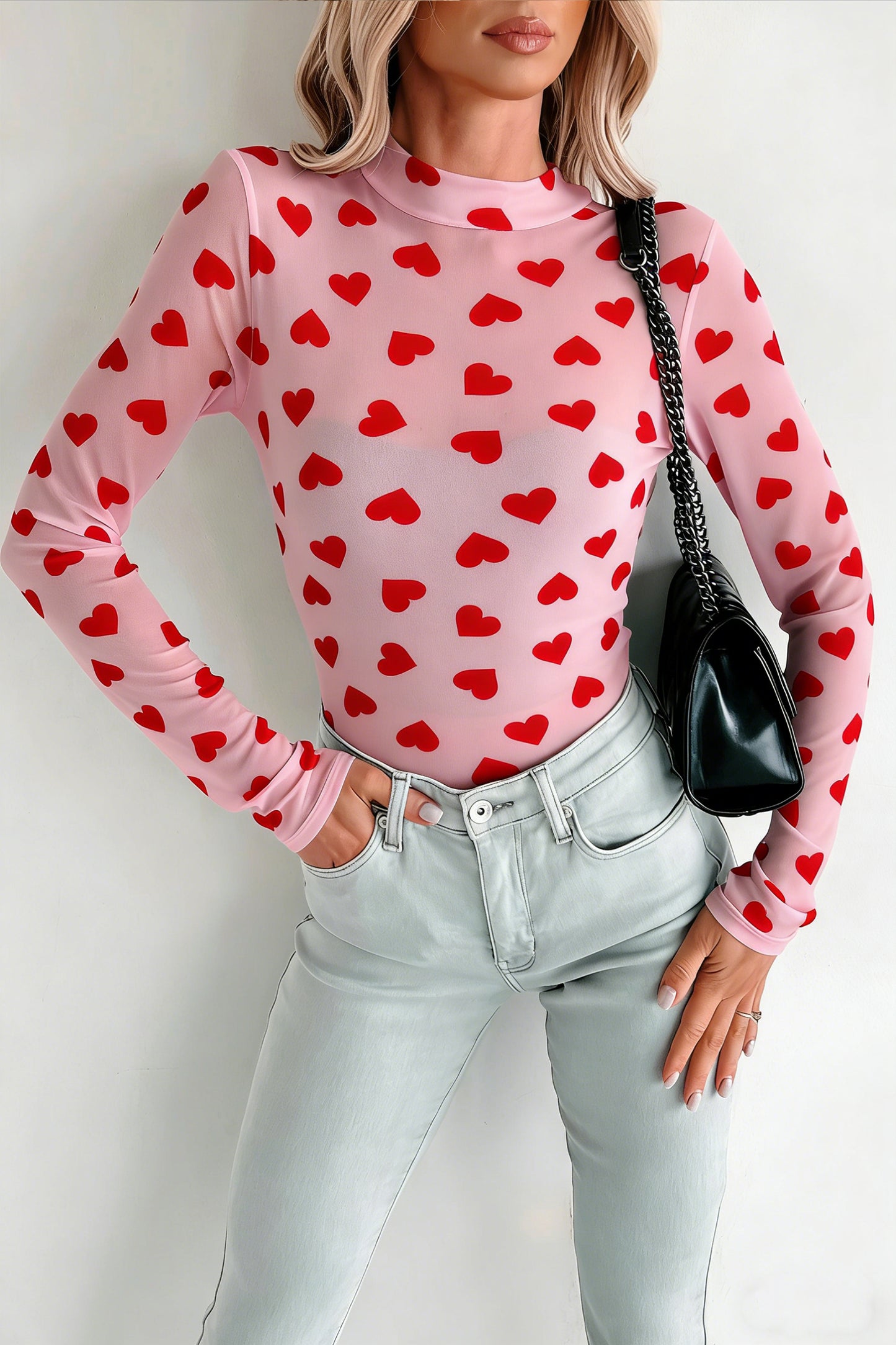 Sweetheart Mesh Layering Top