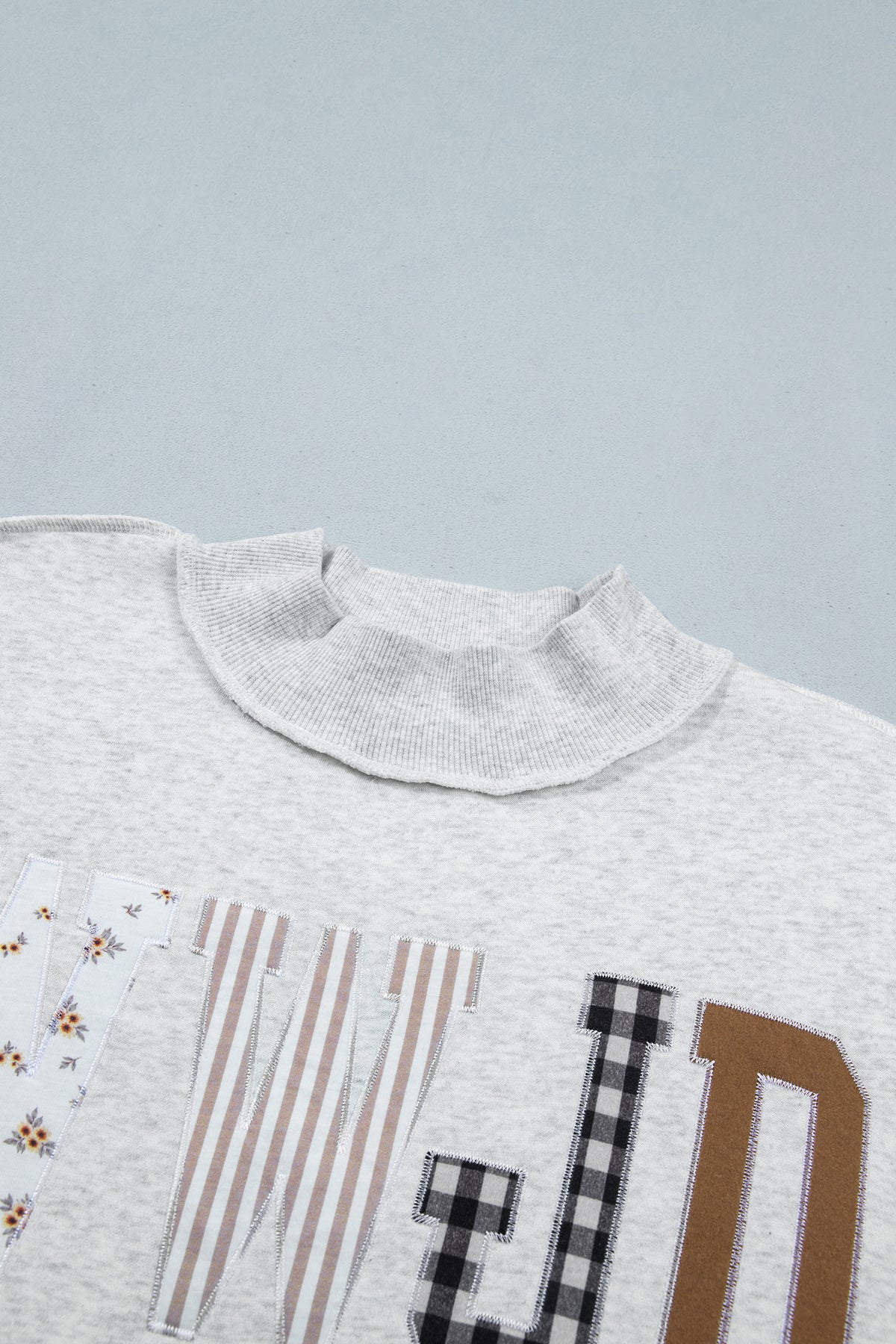 Gray WWJD Embroidered Mock Neck Sweatshirt