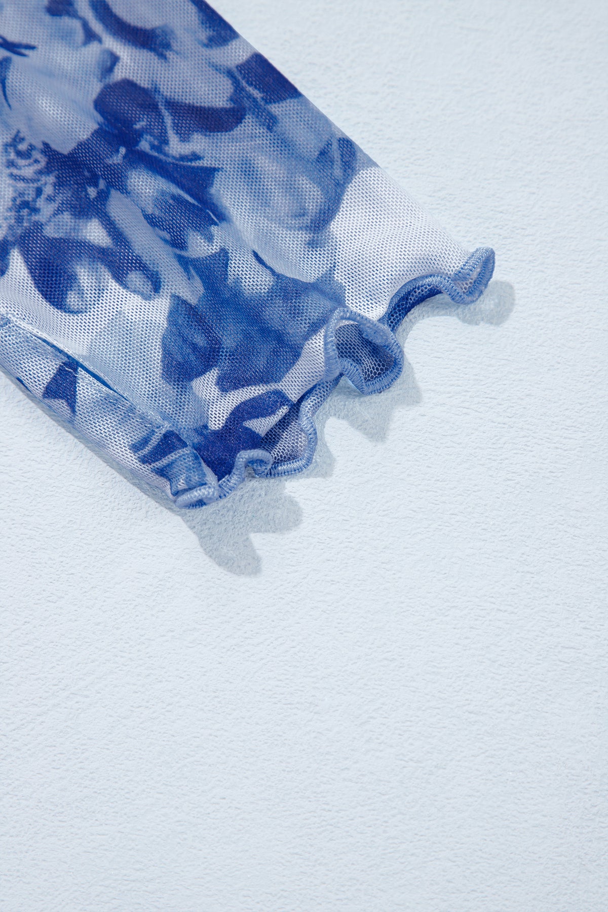 The Powder Blue Petals Mesh Top
