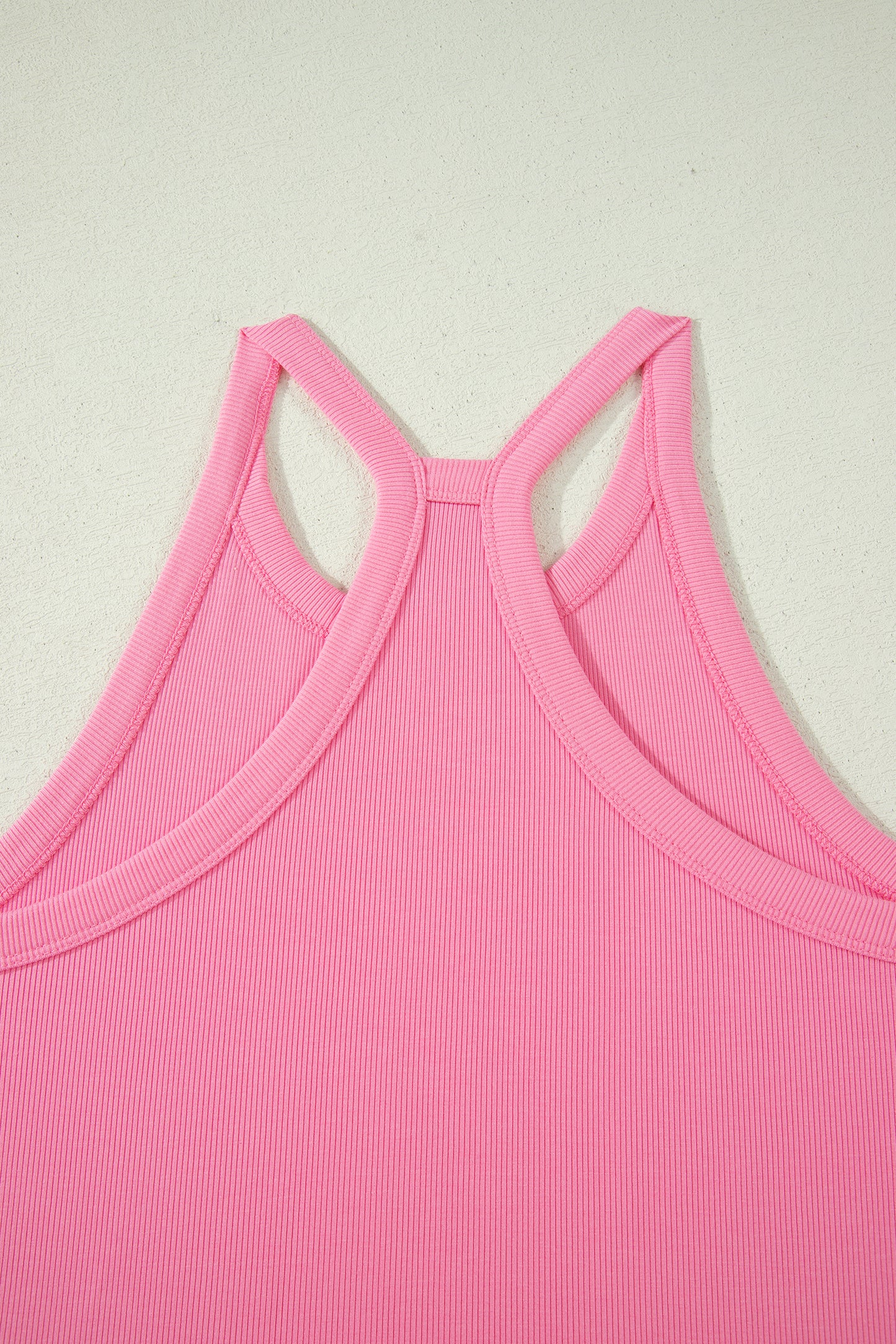 Sachet Pink Slim Tank Top Elastic High Waist Shorts 2pcs Outfit
