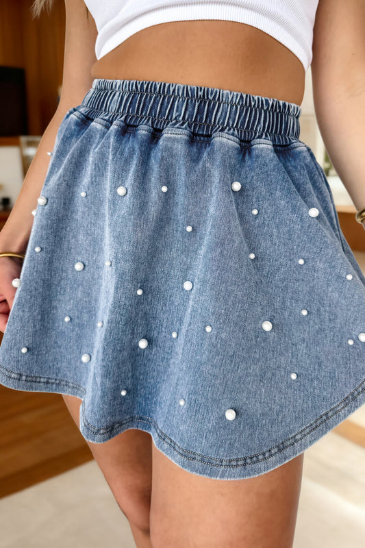 Pearl Tide Denim Skort