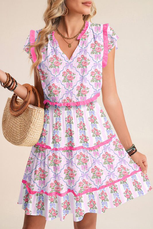 Petal Charm Ruffle Mini Dress