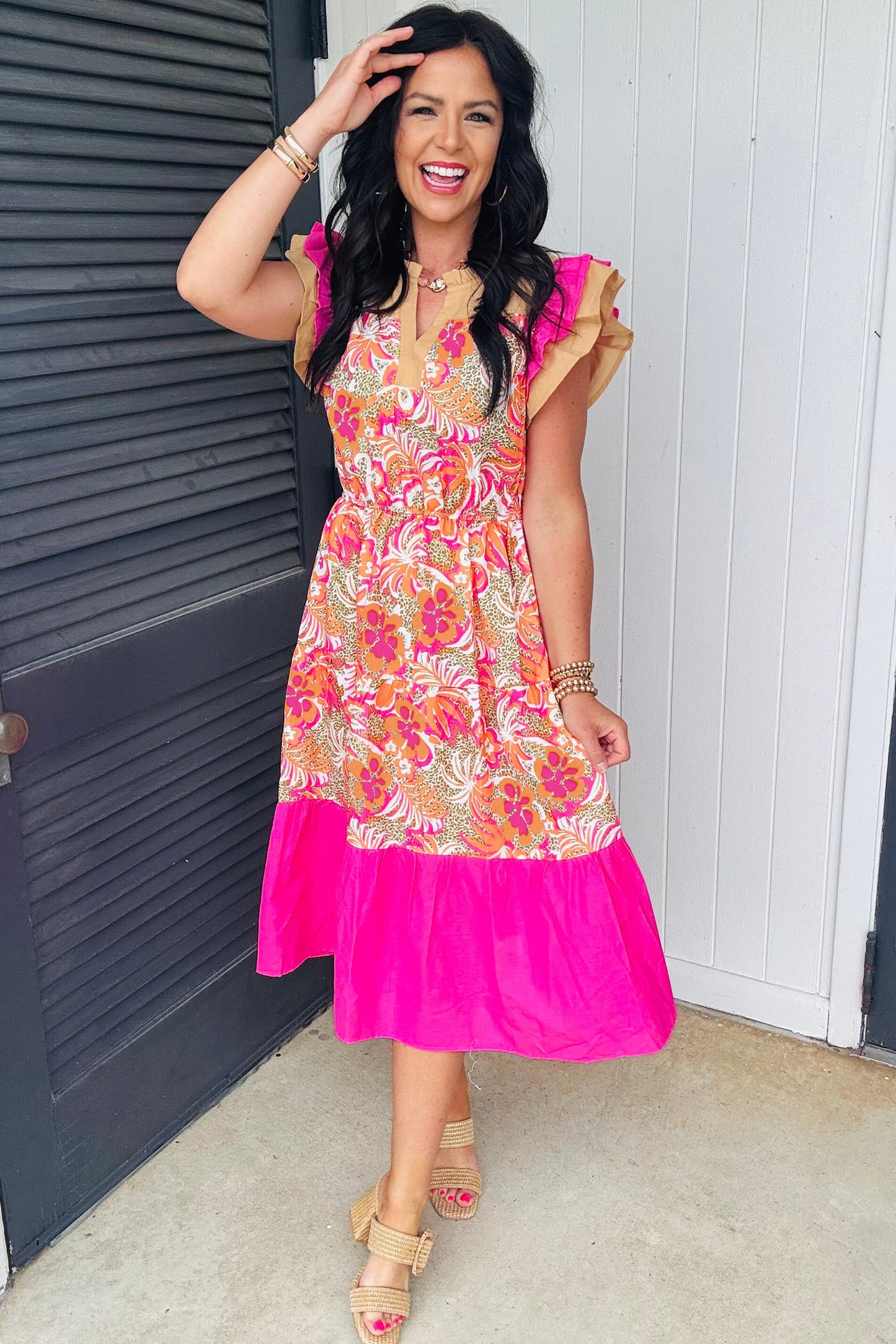 Petals in Motion Midi Dress