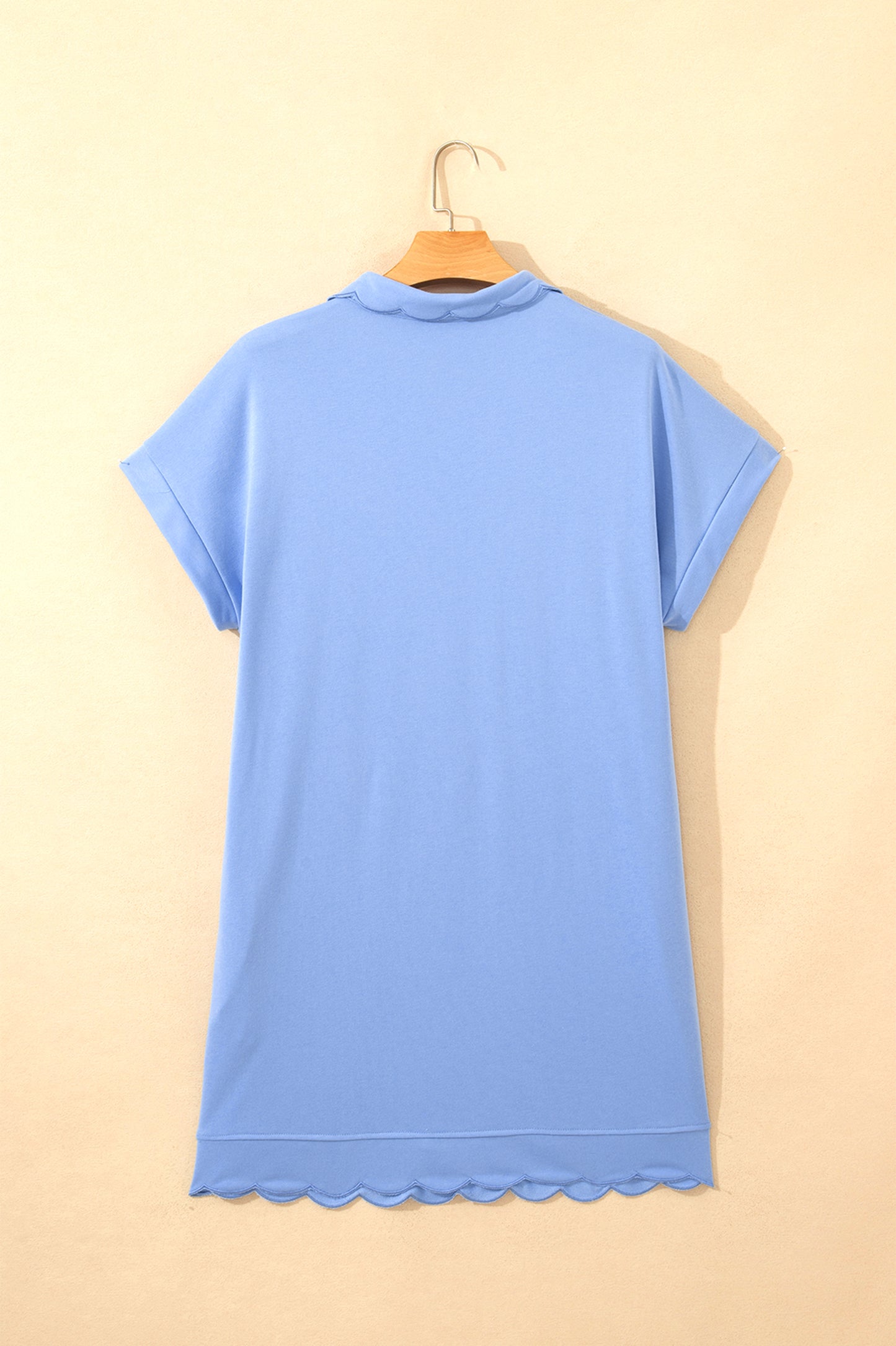 Curvy Blue Skies Scallop Dress