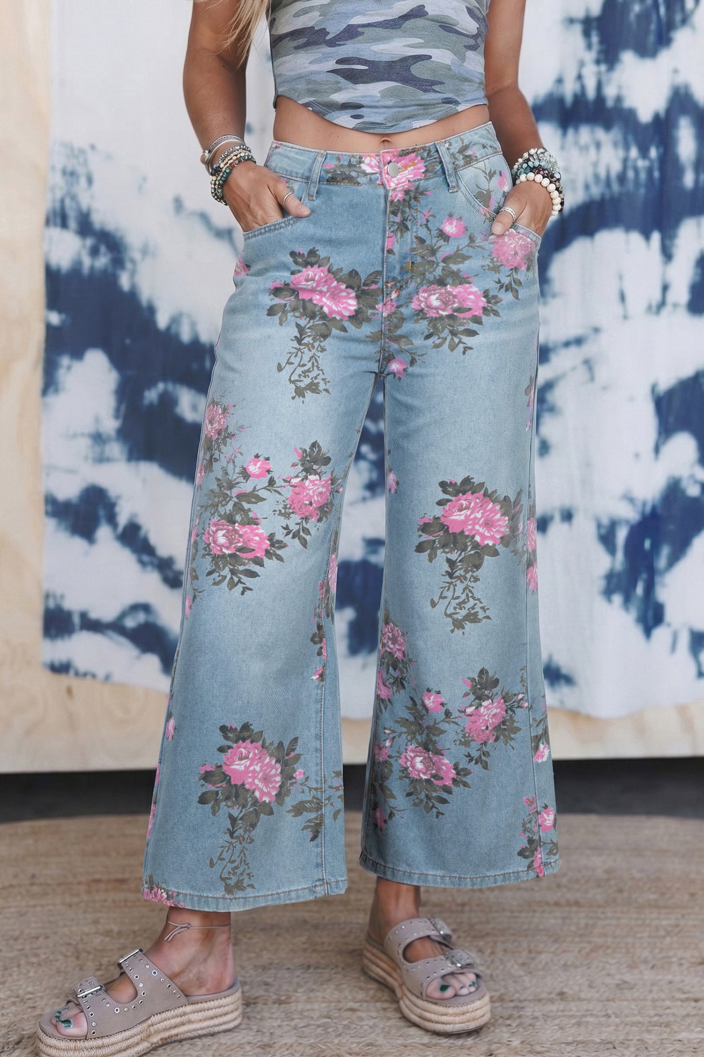 Vintage Bloom Wide Leg Jeans