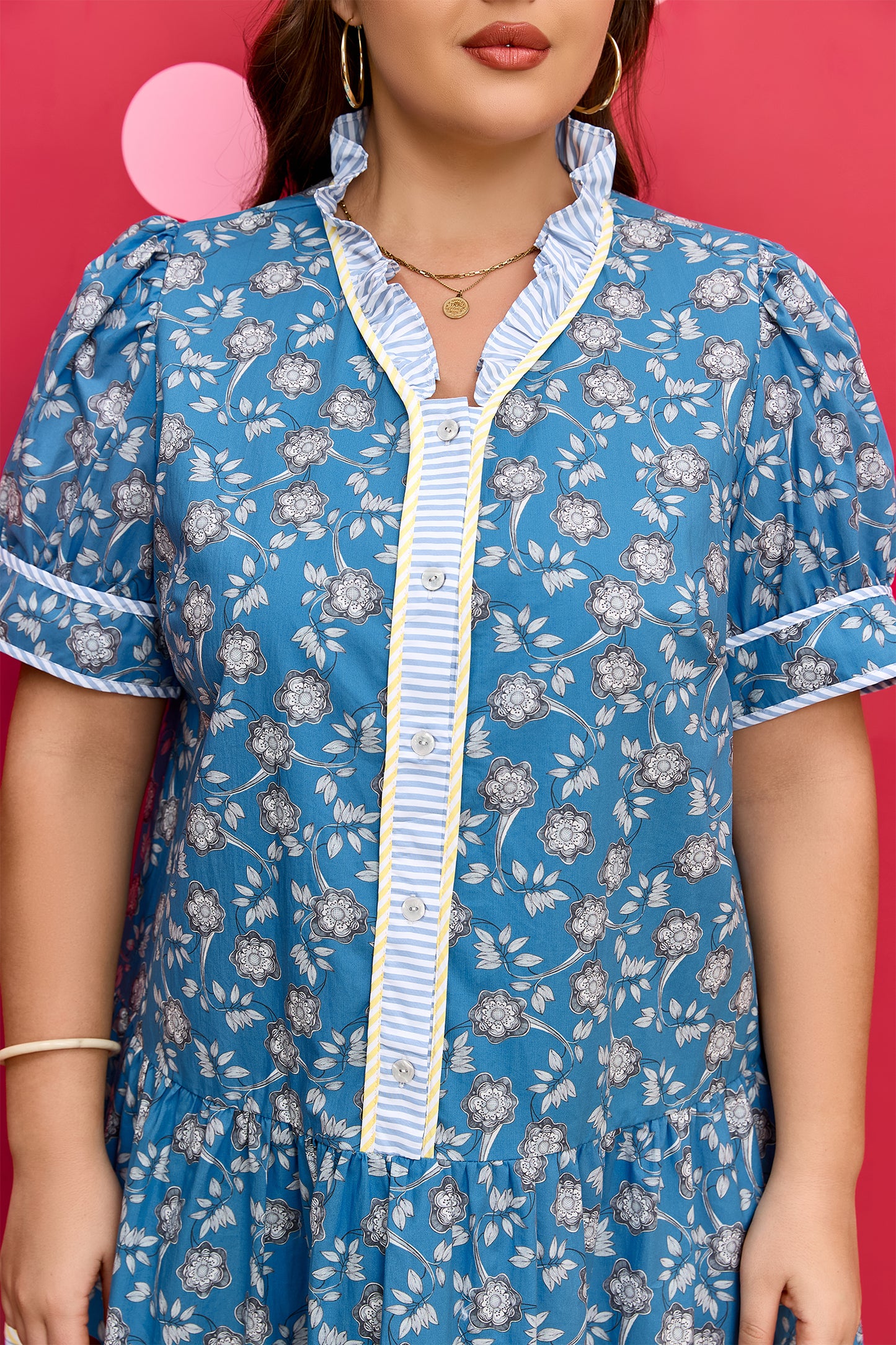 Harbor Garden Shirt Dress- Curvy