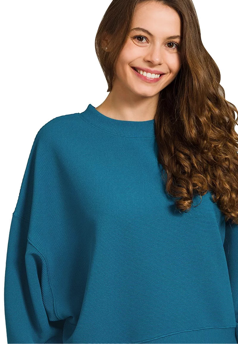 Zenana Ribbed Round Neck Pullover and Drawstring Pants Set