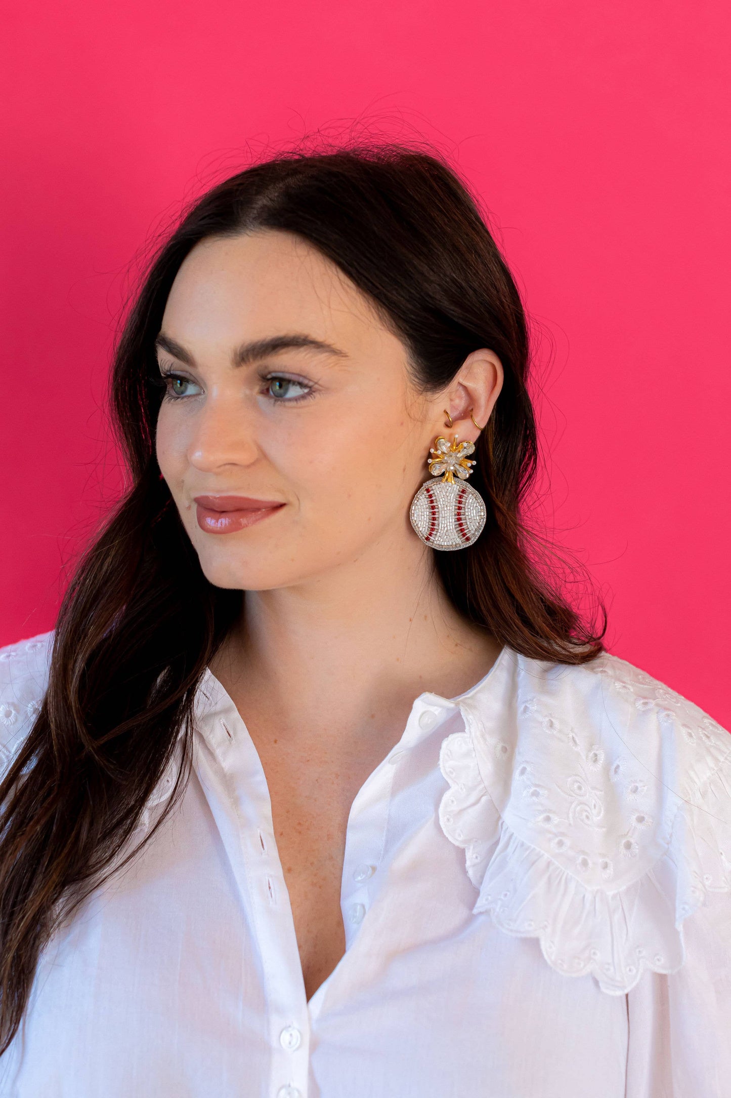Fancy Baseball Earrings