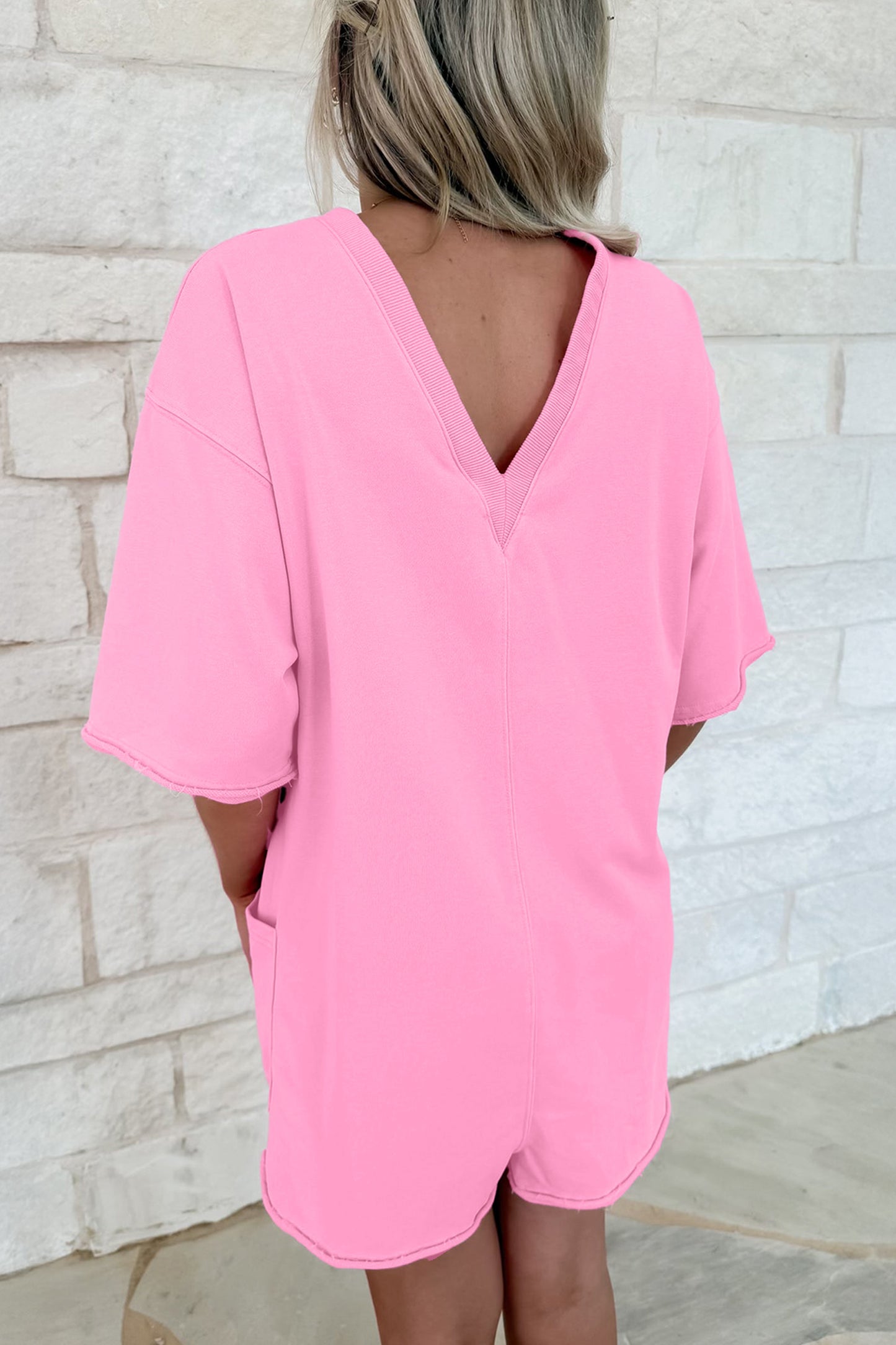 Pink Cloud Pocket T-Shirt 
 Romper