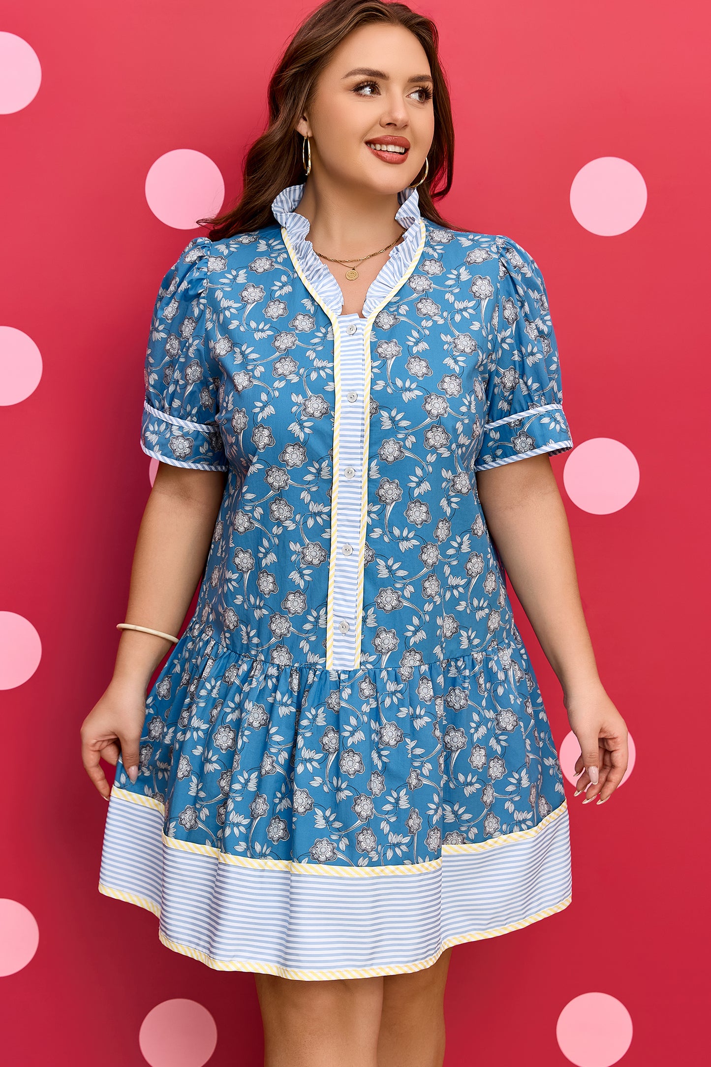 Harbor Garden Shirt Dress- Curvy