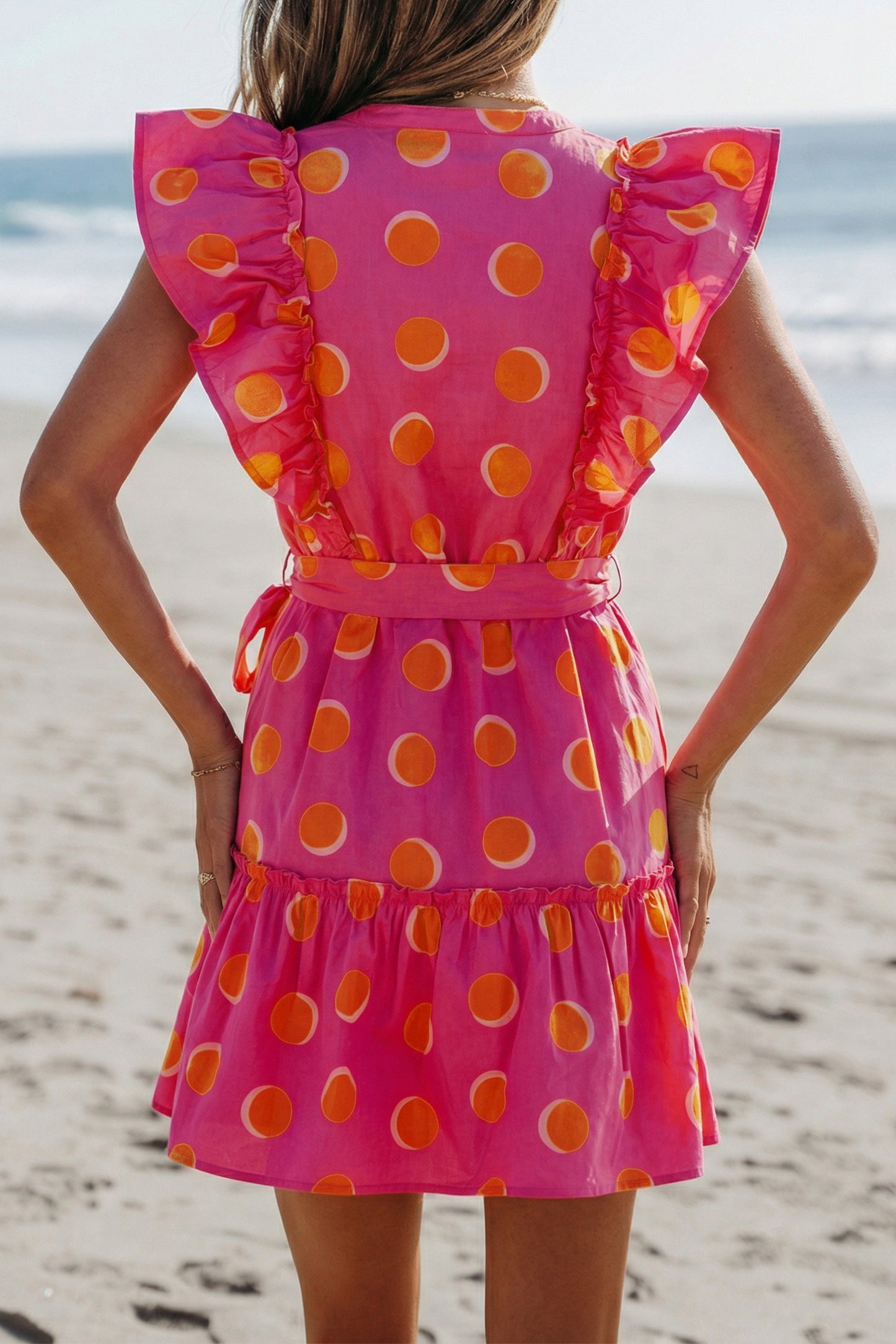 Pink Sunset Polka Dot Dress