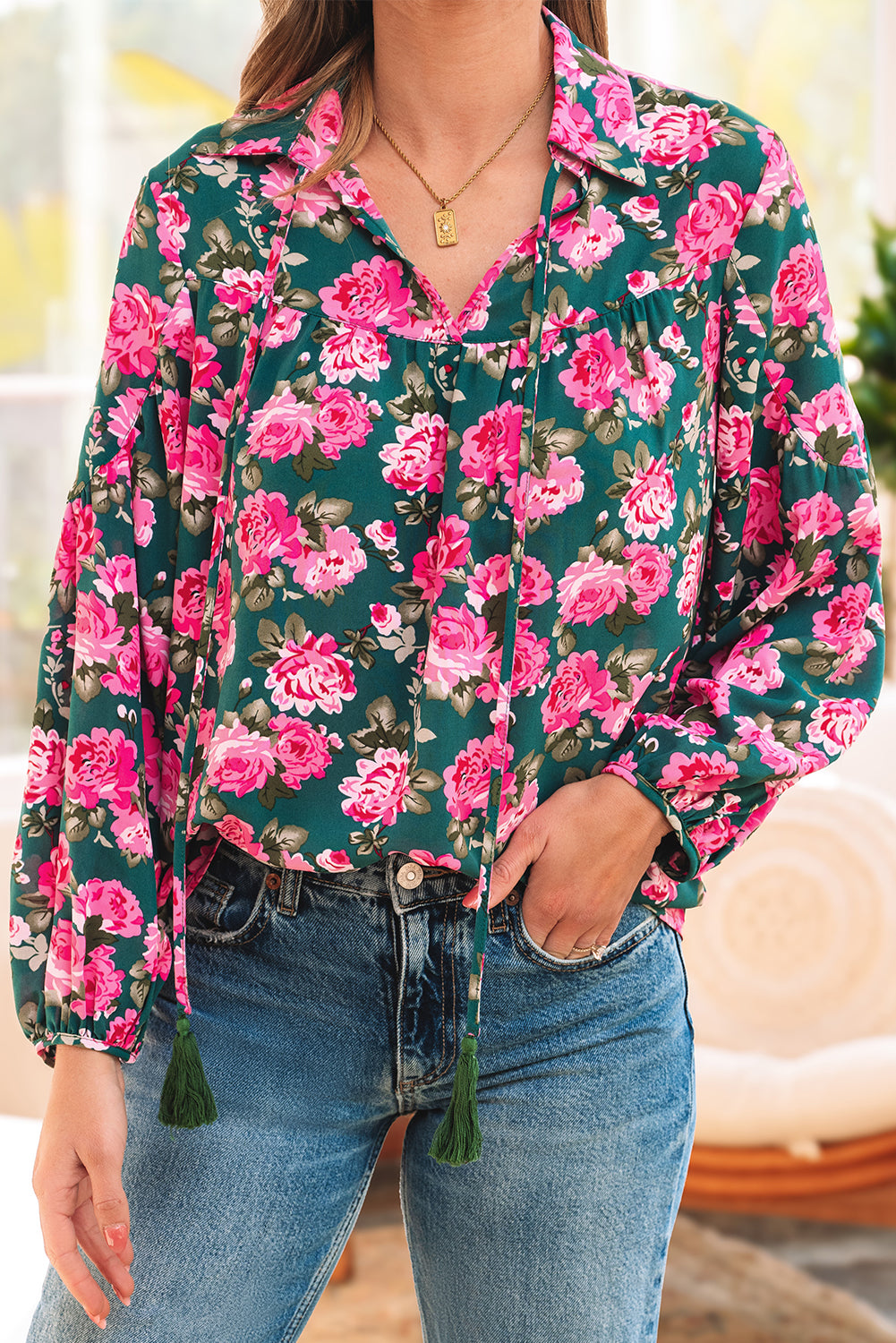The Garden Party Tie Blouse