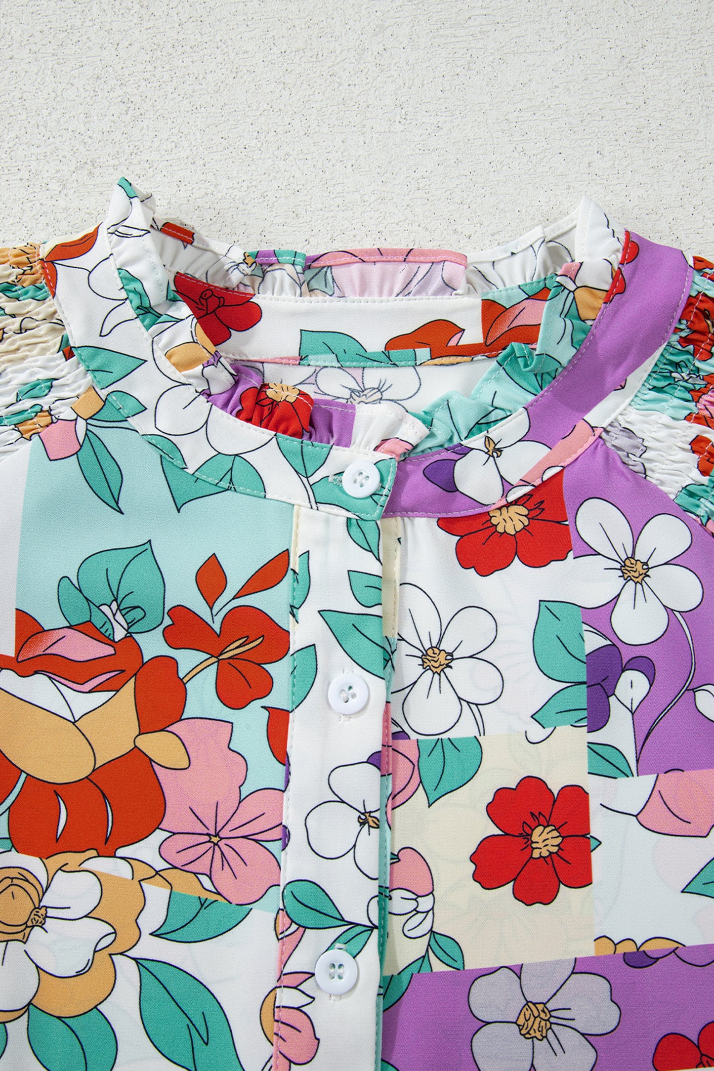 Pastel Garden Button-Down Blouse